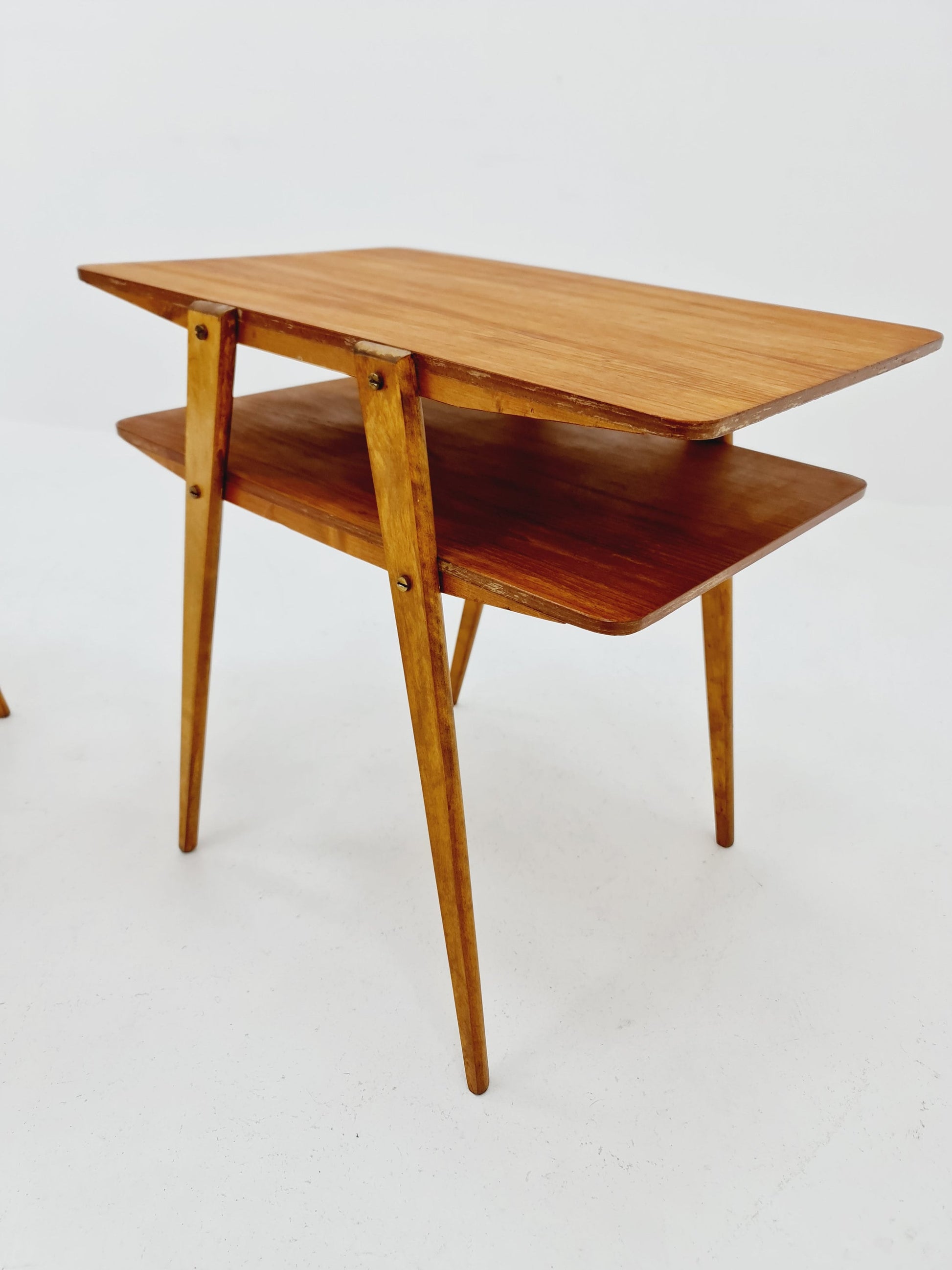 Swedish Mid century teak nightstands, side tables by Albert’s Möbelfabrik, 1960s Set of 2