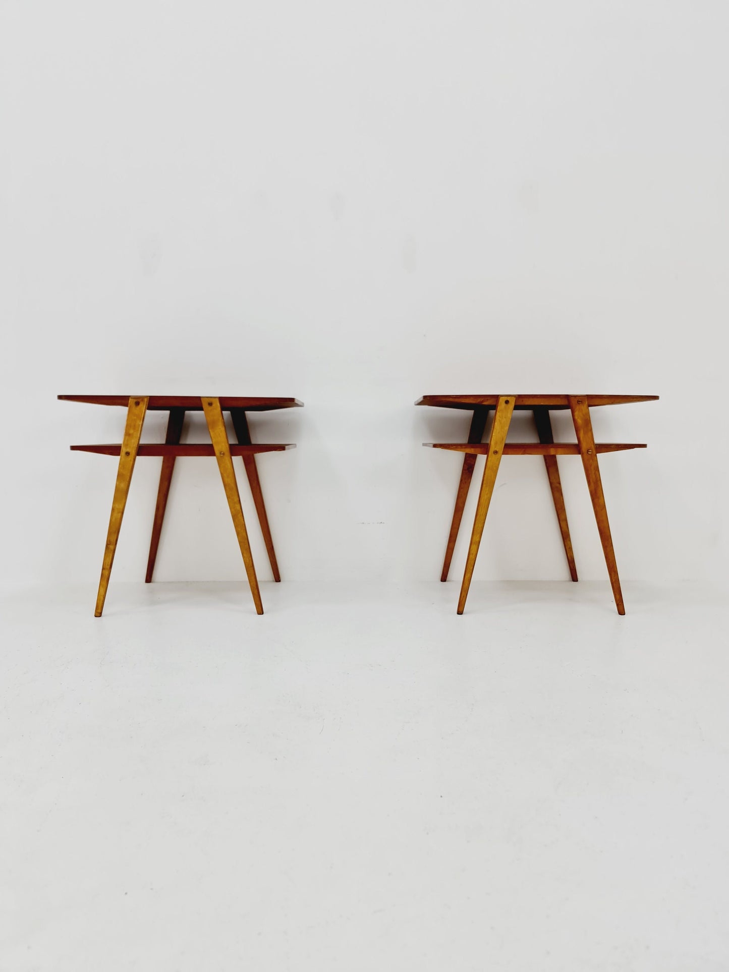 Swedish Mid century teak nightstands, side tables by Albert’s Möbelfabrik, 1960s Set of 2