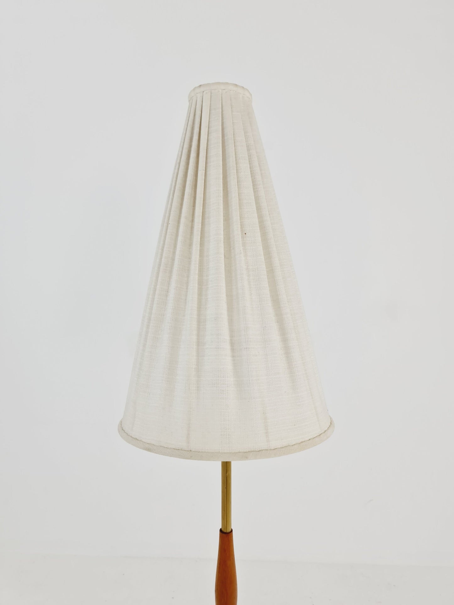 Midcentury floor Tripod flex armlamp brass & Teak Scandinavian by Örsjö Armatur, 1960s