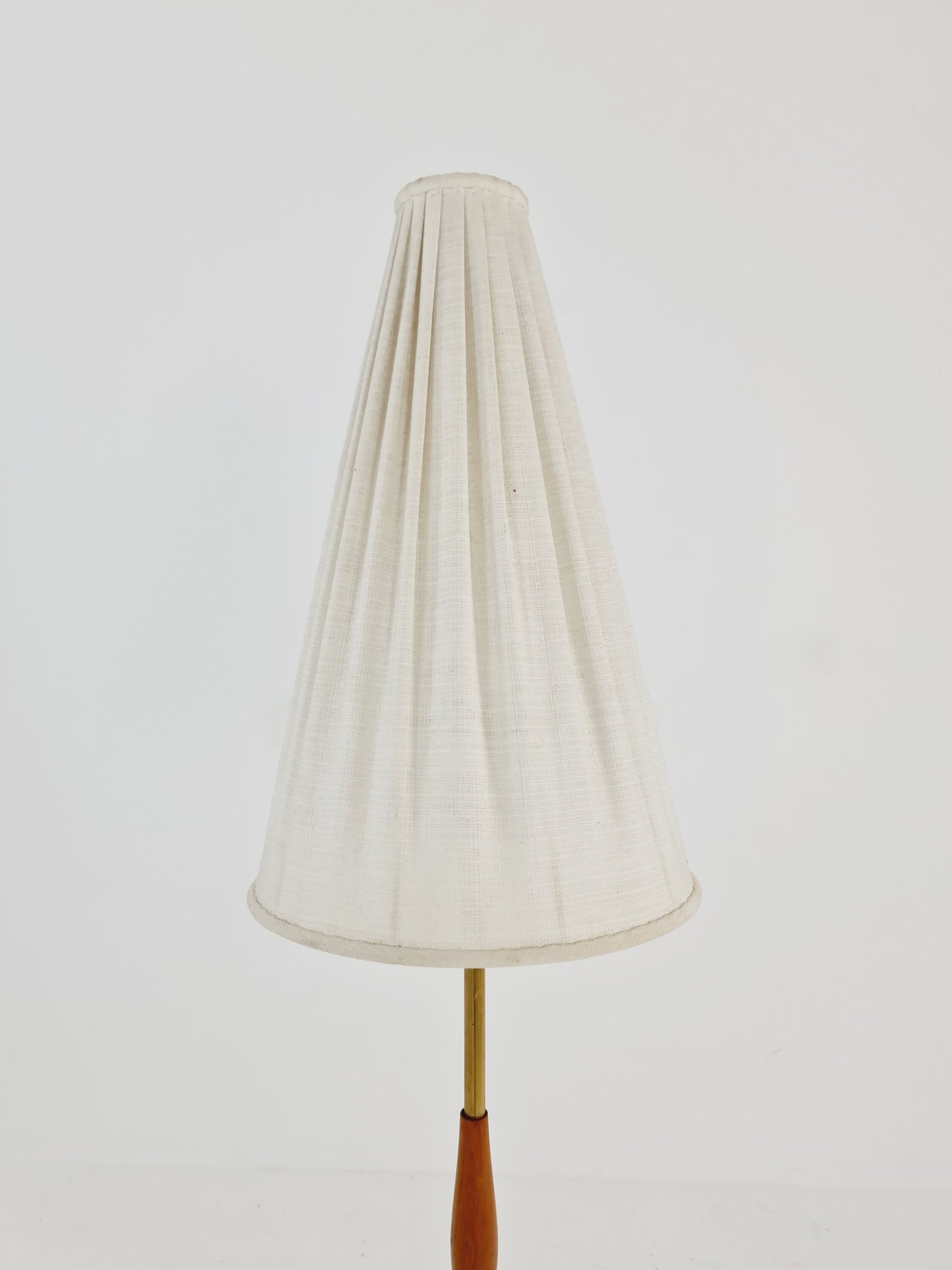 Midcentury floor Tripod flex armlamp brass & Teak Scandinavian by Örsjö Armatur, 1960s