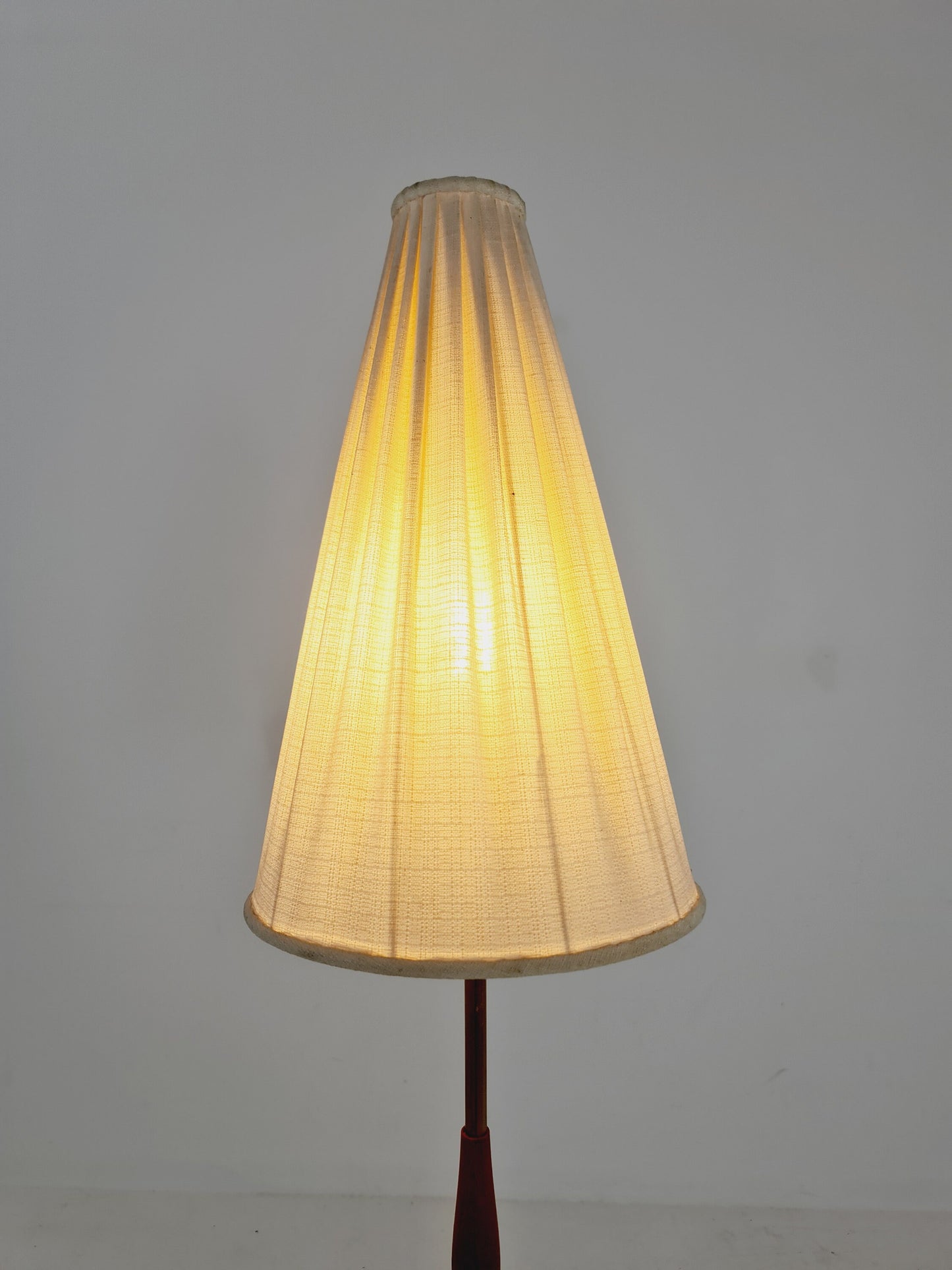Midcentury floor Tripod flex armlamp brass & Teak Scandinavian by Örsjö Armatur, 1960s