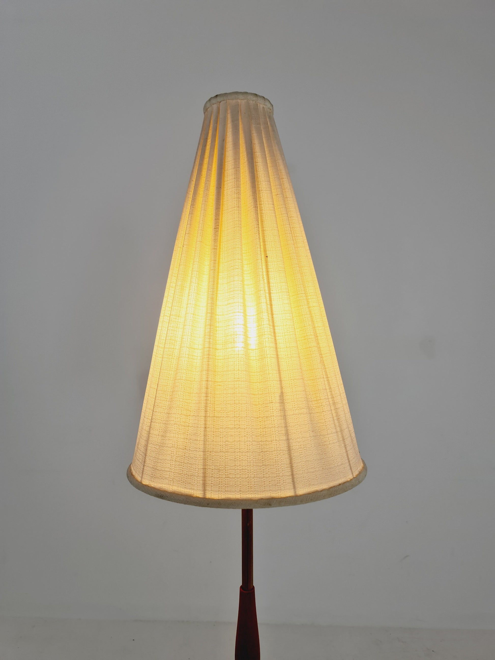 Midcentury floor Tripod flex armlamp brass & Teak Scandinavian by Örsjö Armatur, 1960s