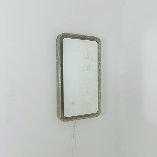 Vintage rectangle illuminated wall mirror made of acrylic glass by Egon Hillebrand, Germany, 1960s