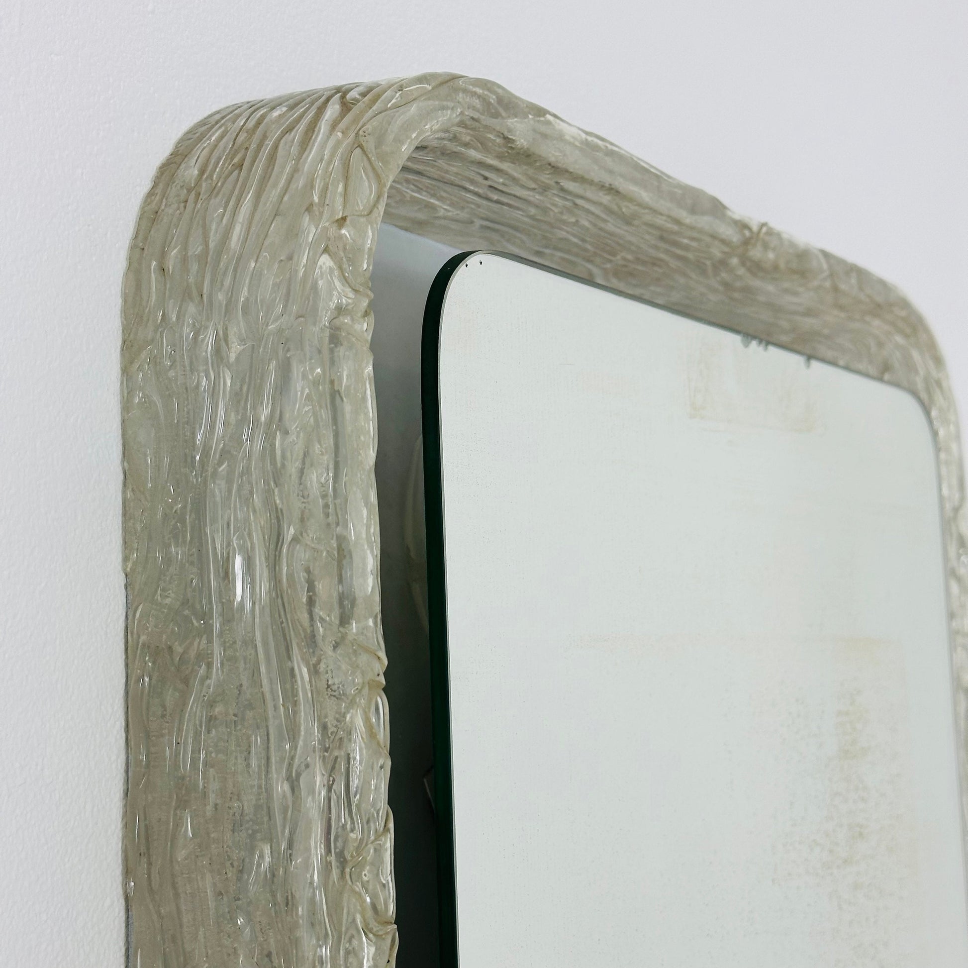 Vintage rectangle illuminated wall mirror made of acrylic glass by Egon Hillebrand, Germany, 1960s