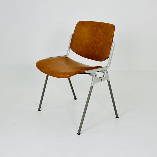 Mid century leather Italian Castelli Chair by Giancarlo Piretti 1980s
