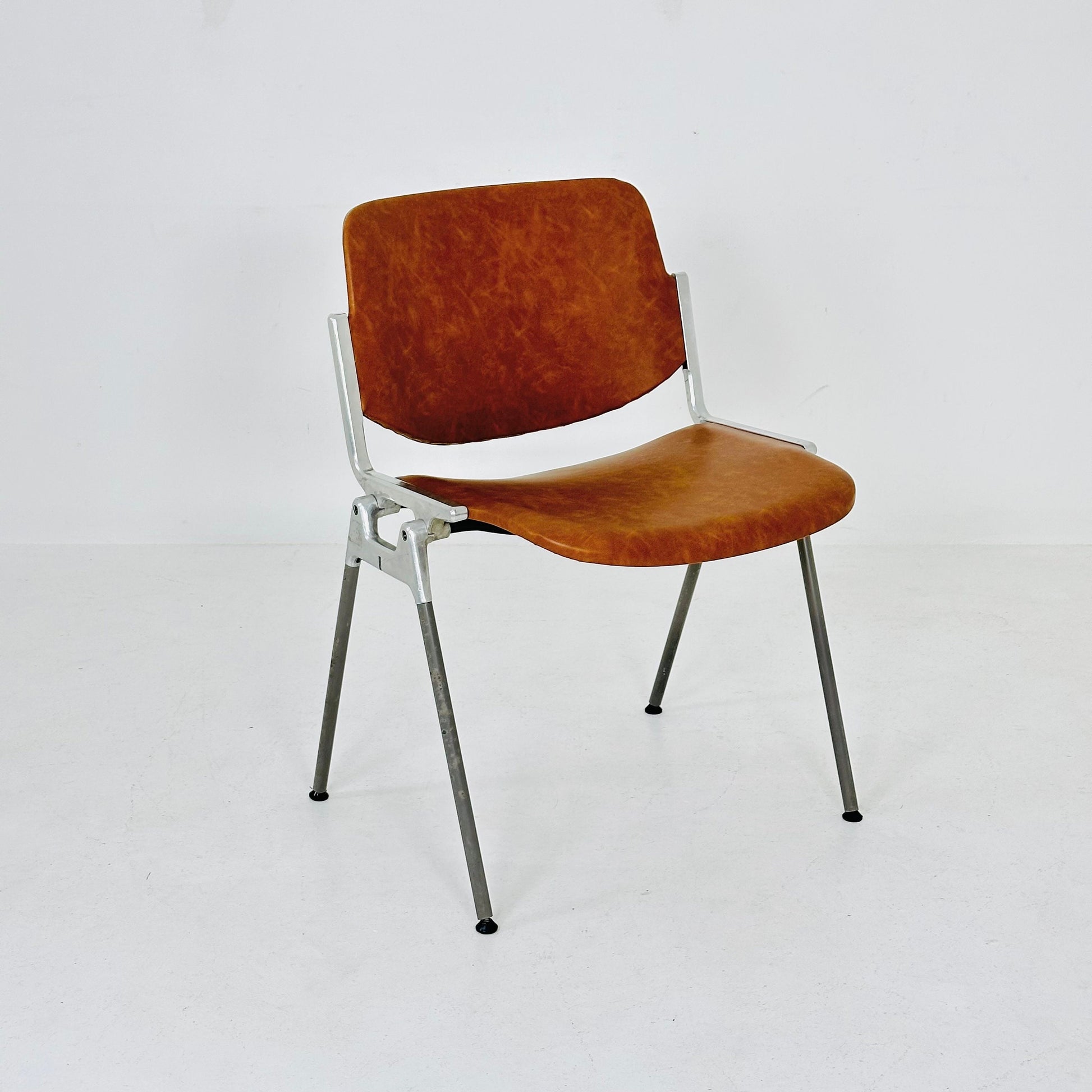 Mid century leather Italian Castelli Chair by Giancarlo Piretti 1980s