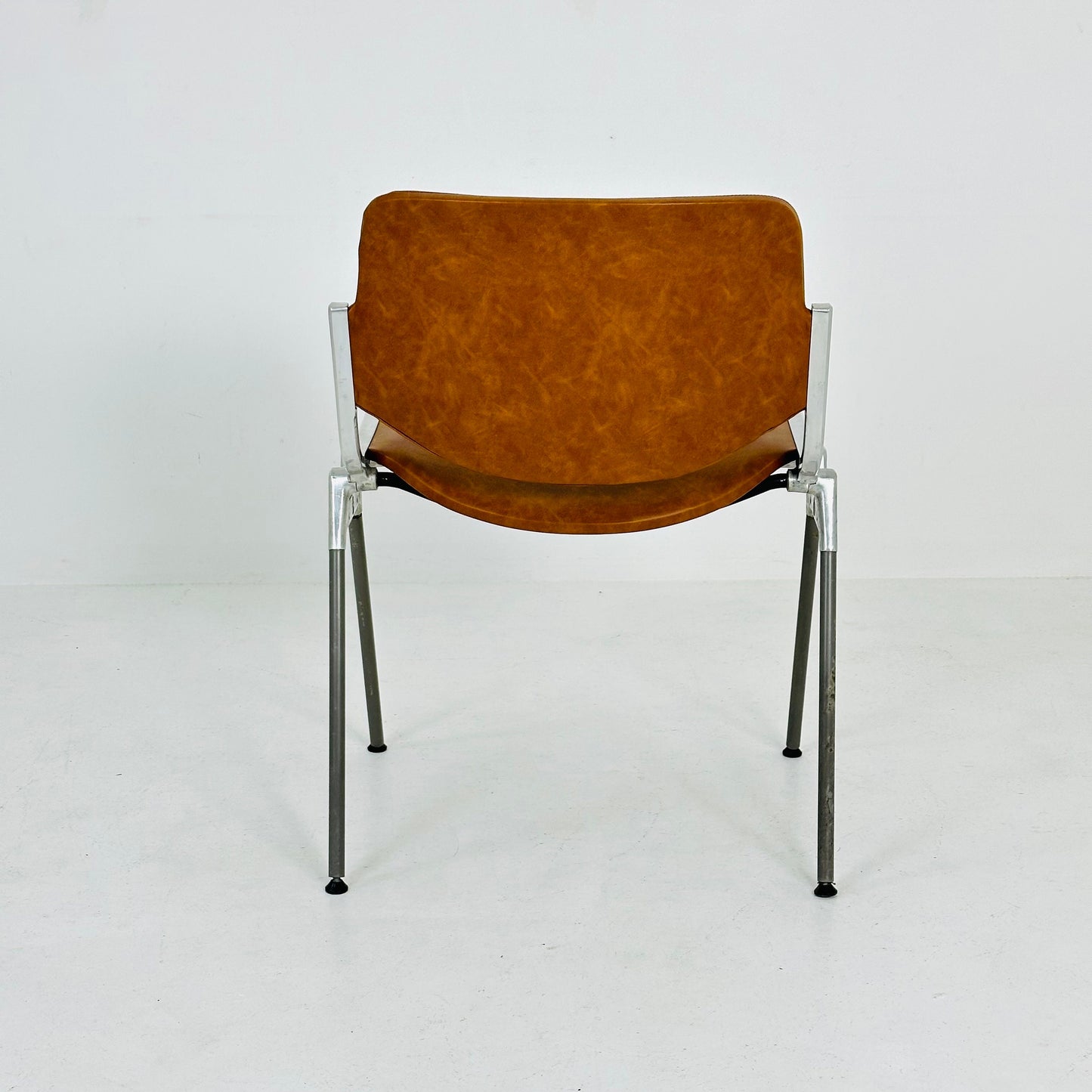Mid century leather Italian Castelli Chair by Giancarlo Piretti 1980s