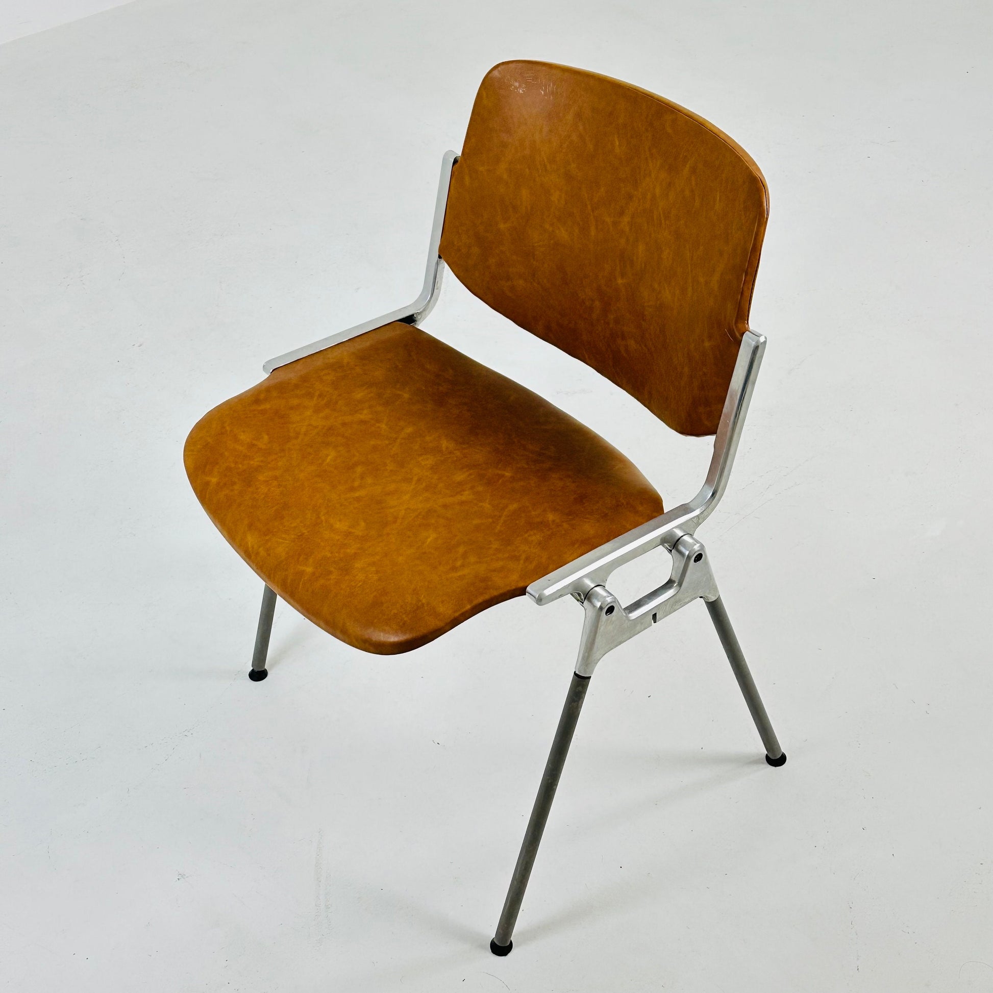 Mid century leather Italian Castelli Chair by Giancarlo Piretti 1980s