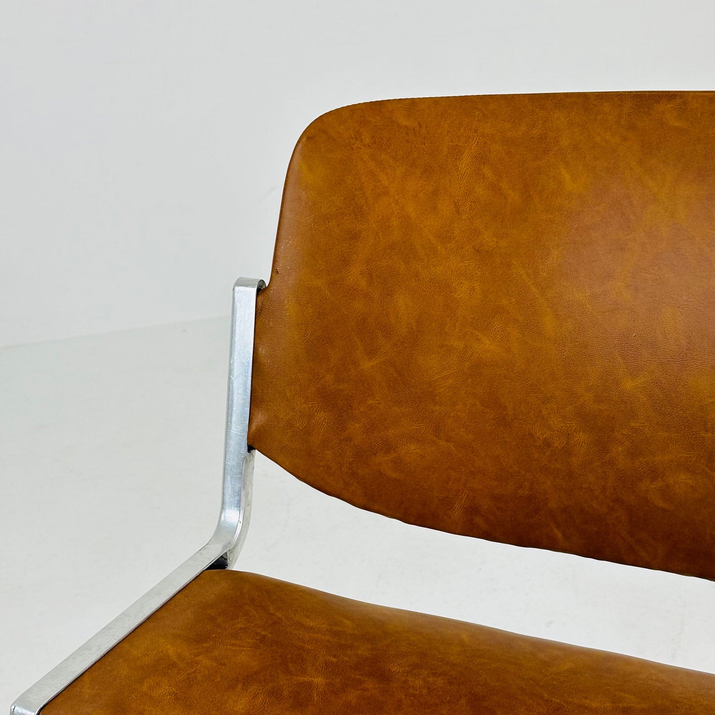 Mid century leather Italian Castelli Chair by Giancarlo Piretti 1980s