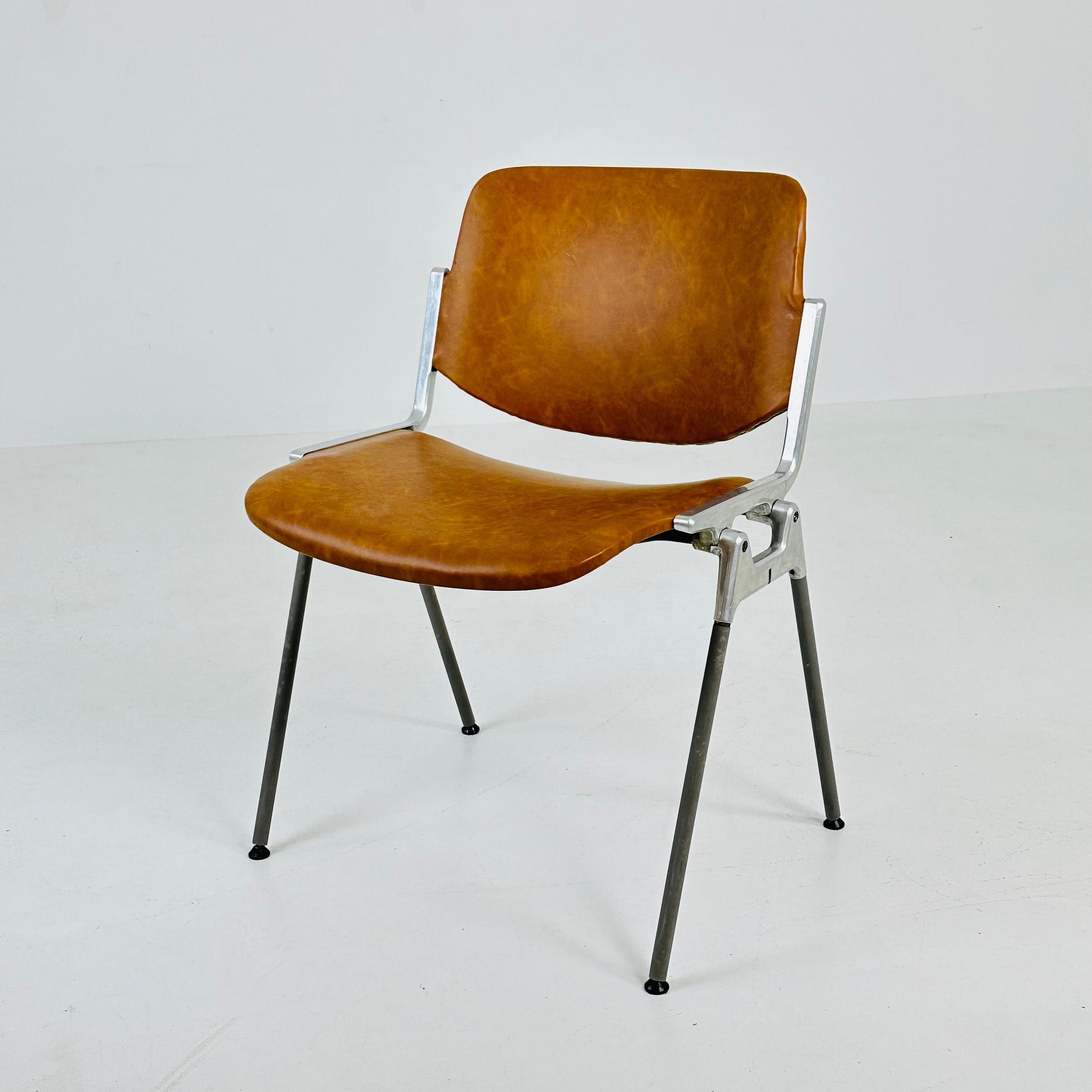 Mid century leather Italian Castelli Chair by Giancarlo Piretti 1980s