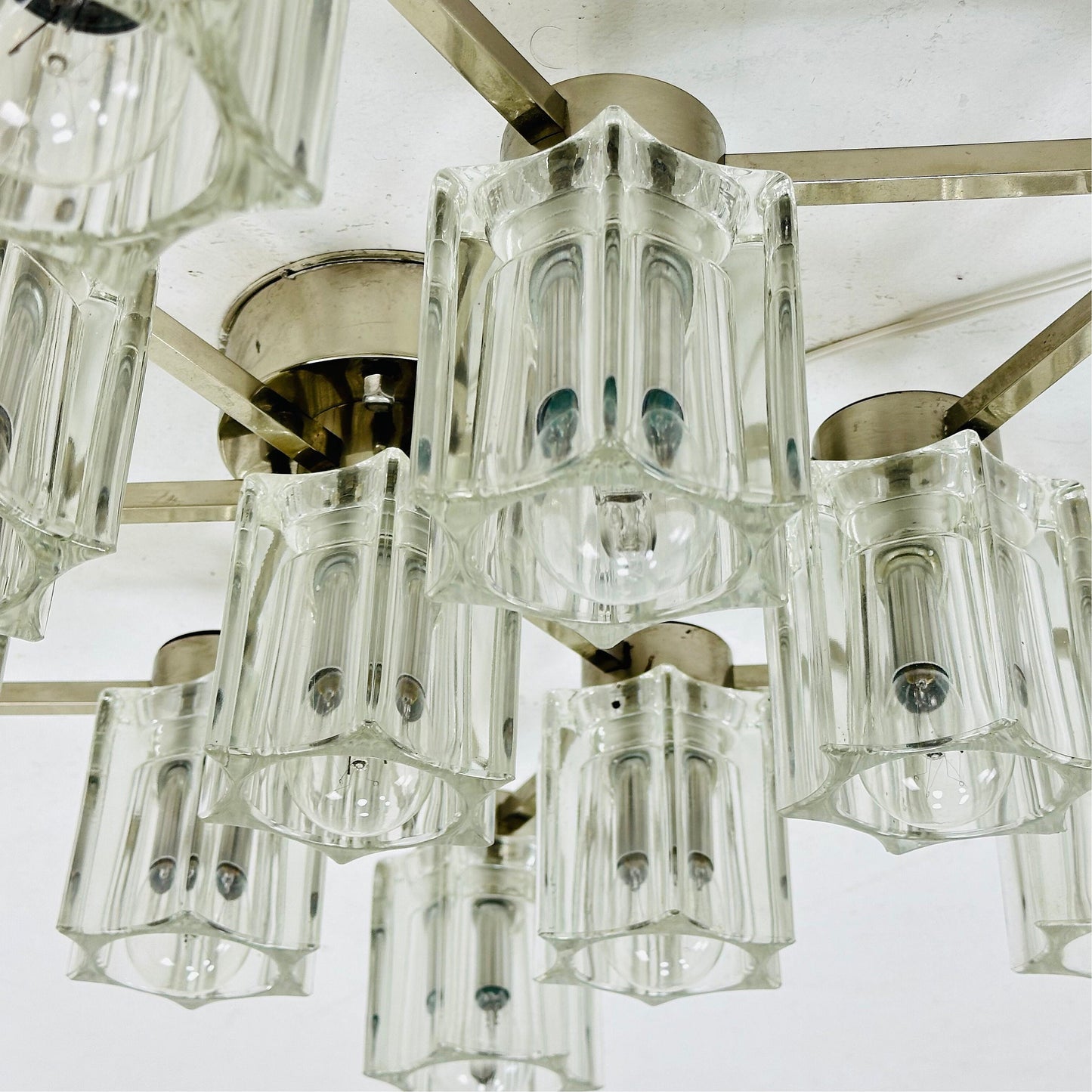 Mid century Star wall lamp made of crystal glass by Sciolari for Peill & Putzler, 1970s Germany