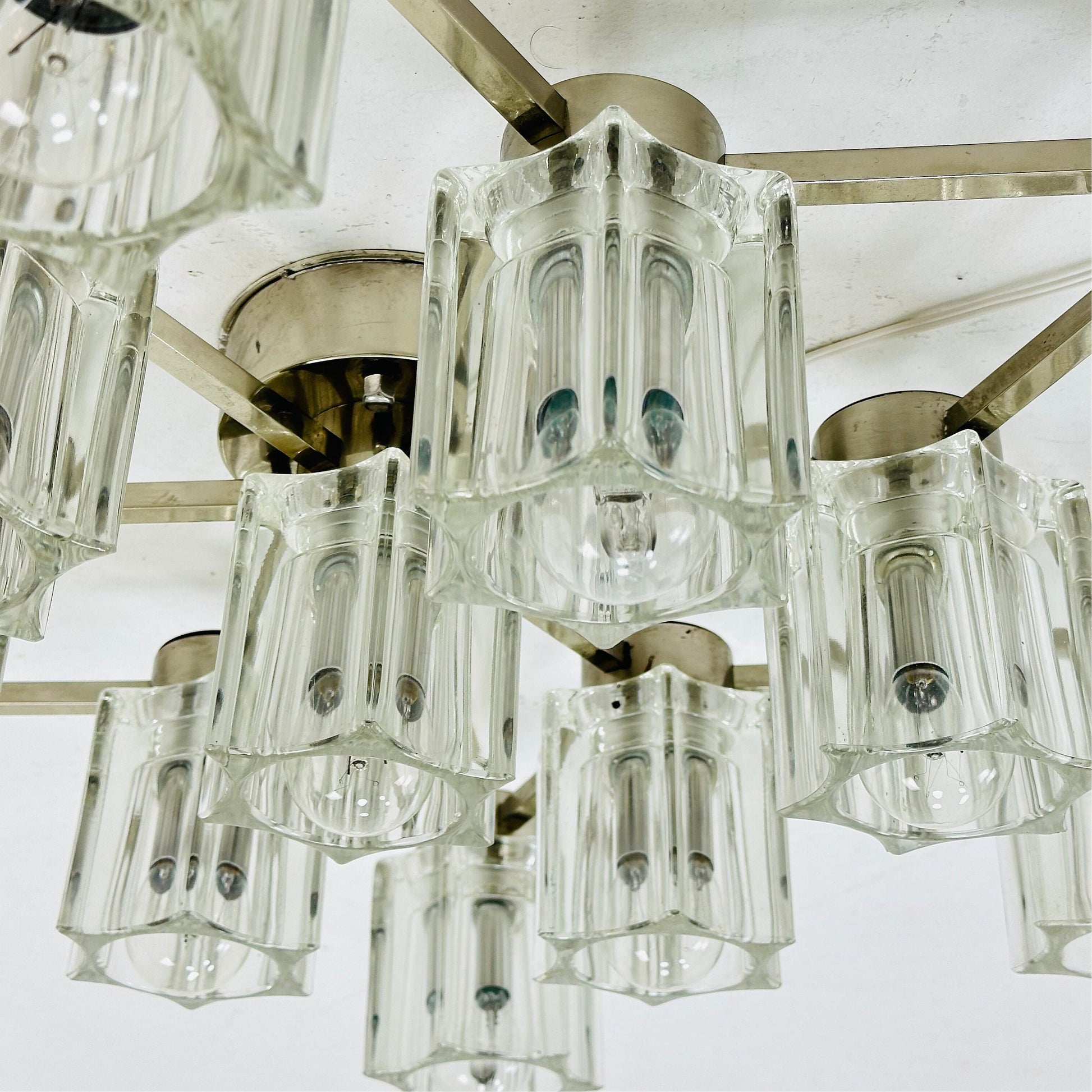 Mid century Star wall lamp made of crystal glass by Sciolari for Peill & Putzler, 1970s Germany