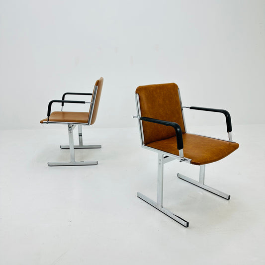 Set of 2 mid century Bauhaus armchairs by Dieter Knoll 1980s Germany
