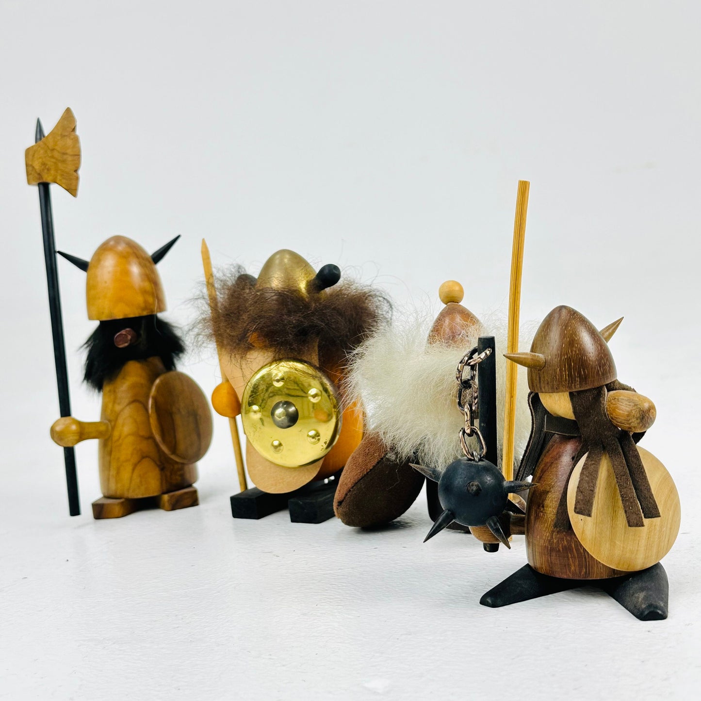 Mid century Viking handcrafted figurines set 1960s , made in Denmark ,Swedish,
