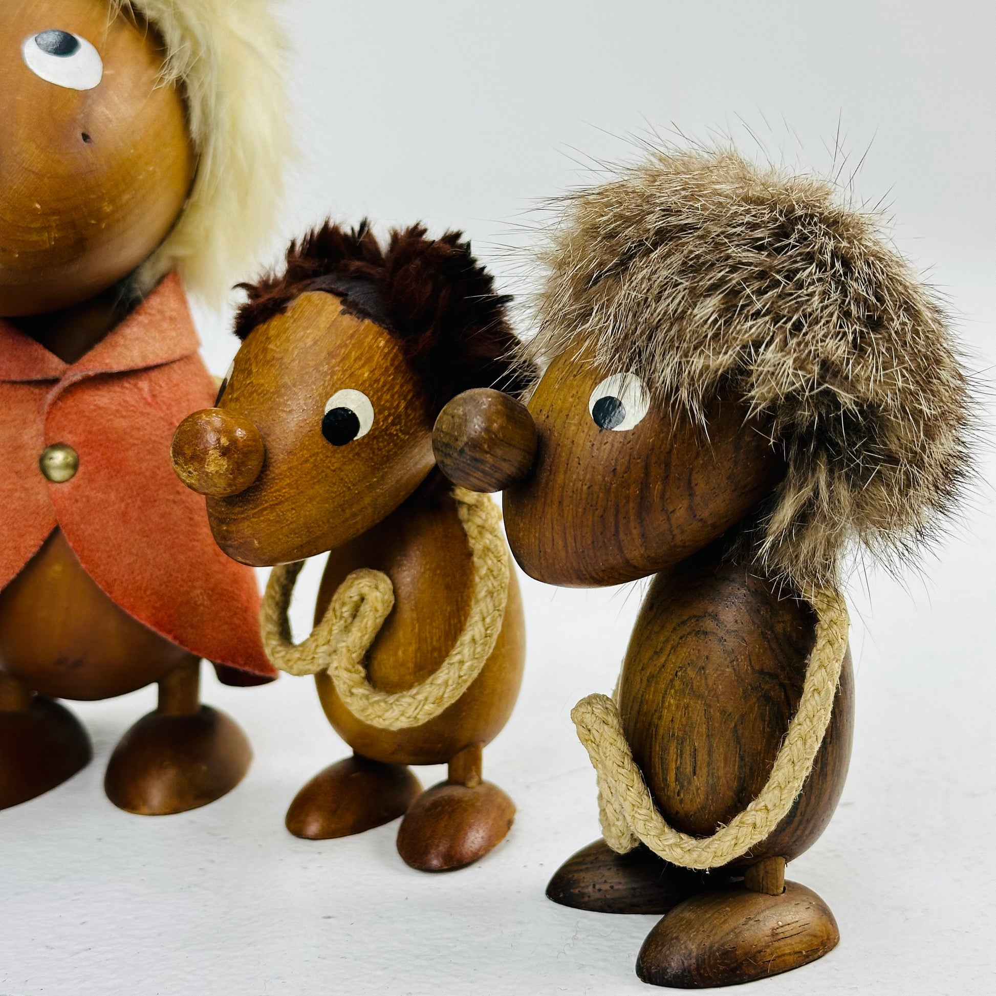 Mid century teak classic set of figurines from the 1960s. Hans Bolling /Ciola