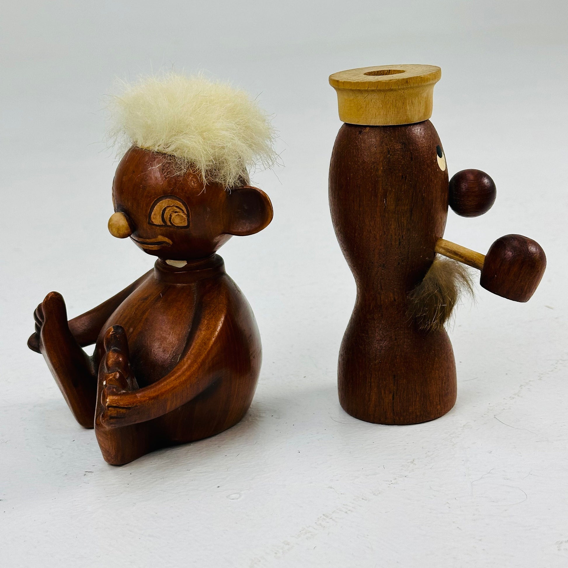 Set of Mid century teak figurines /bottle opener and corkscrew /candle or pen holder /envelope holder 1960s ,Hans Bolling