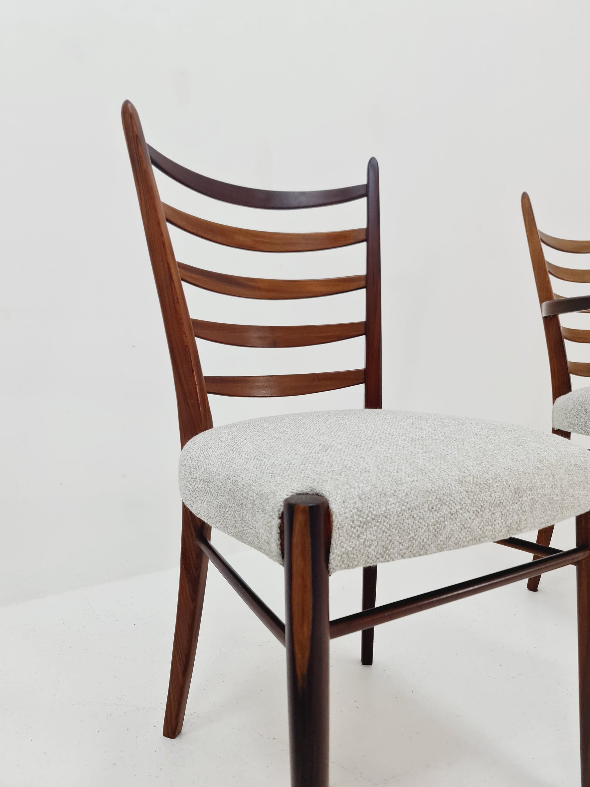 Danish teak fabric dining chairs 1960s, set of 4