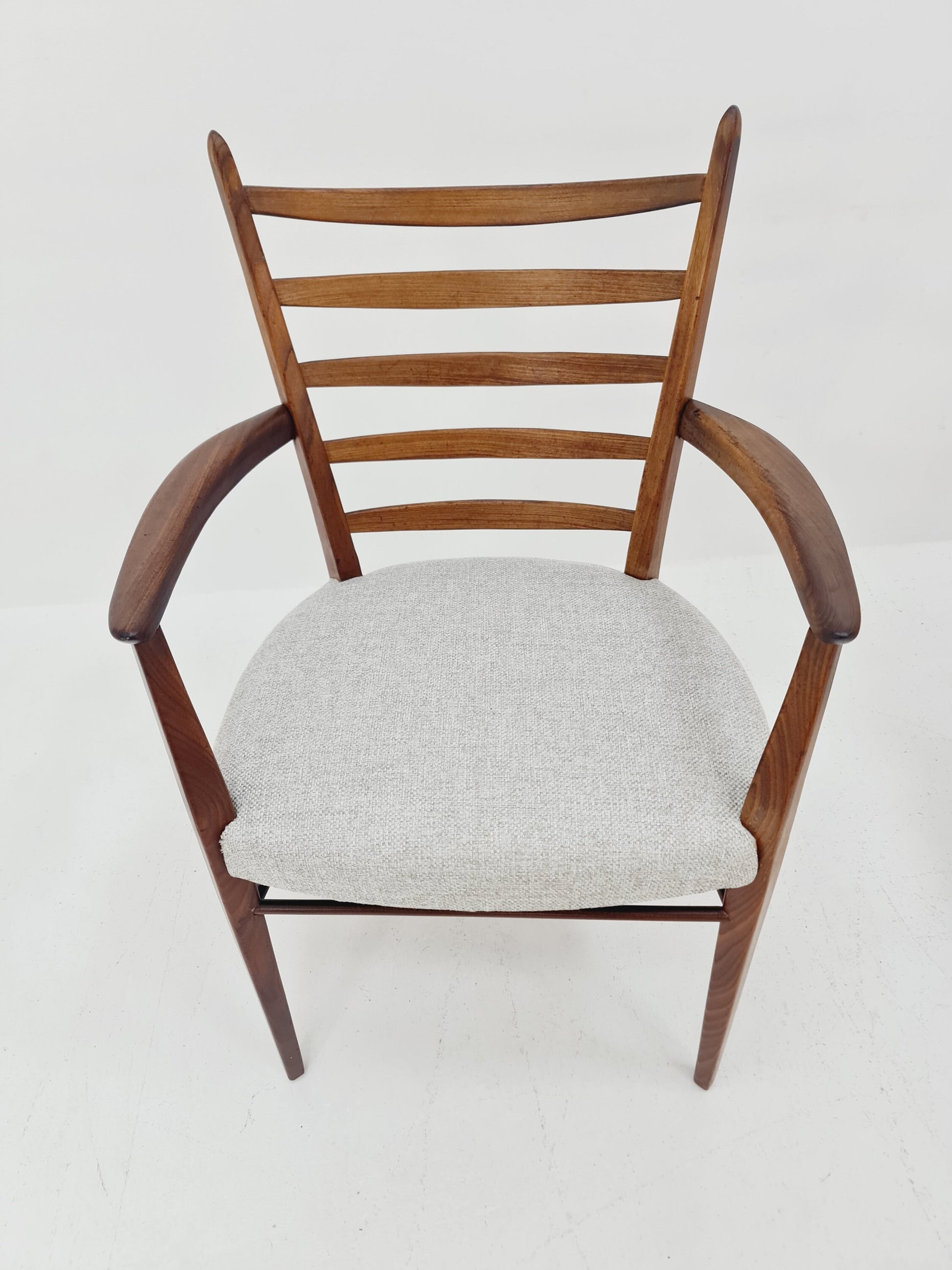 Danish teak fabric dining chairs 1960s, set of 4