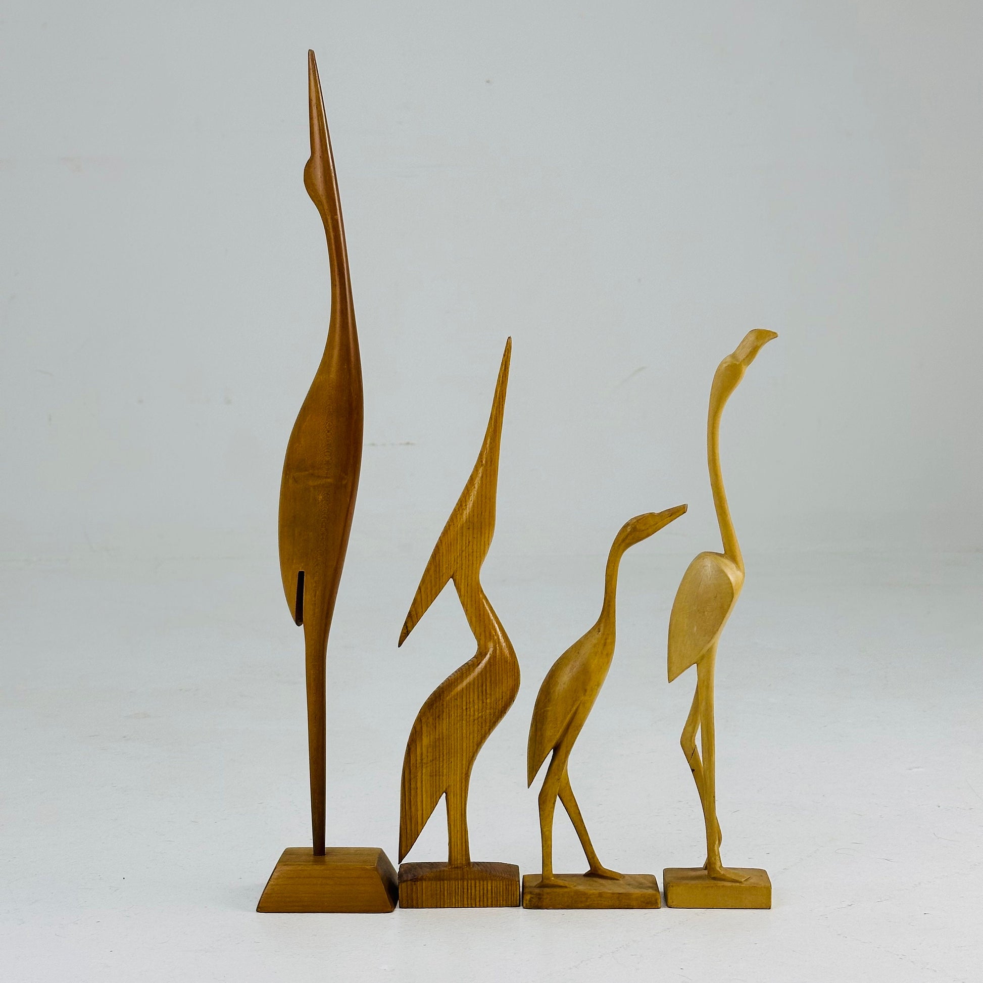 Mid century Elegant teak birds figurines 1960s ,Denmark