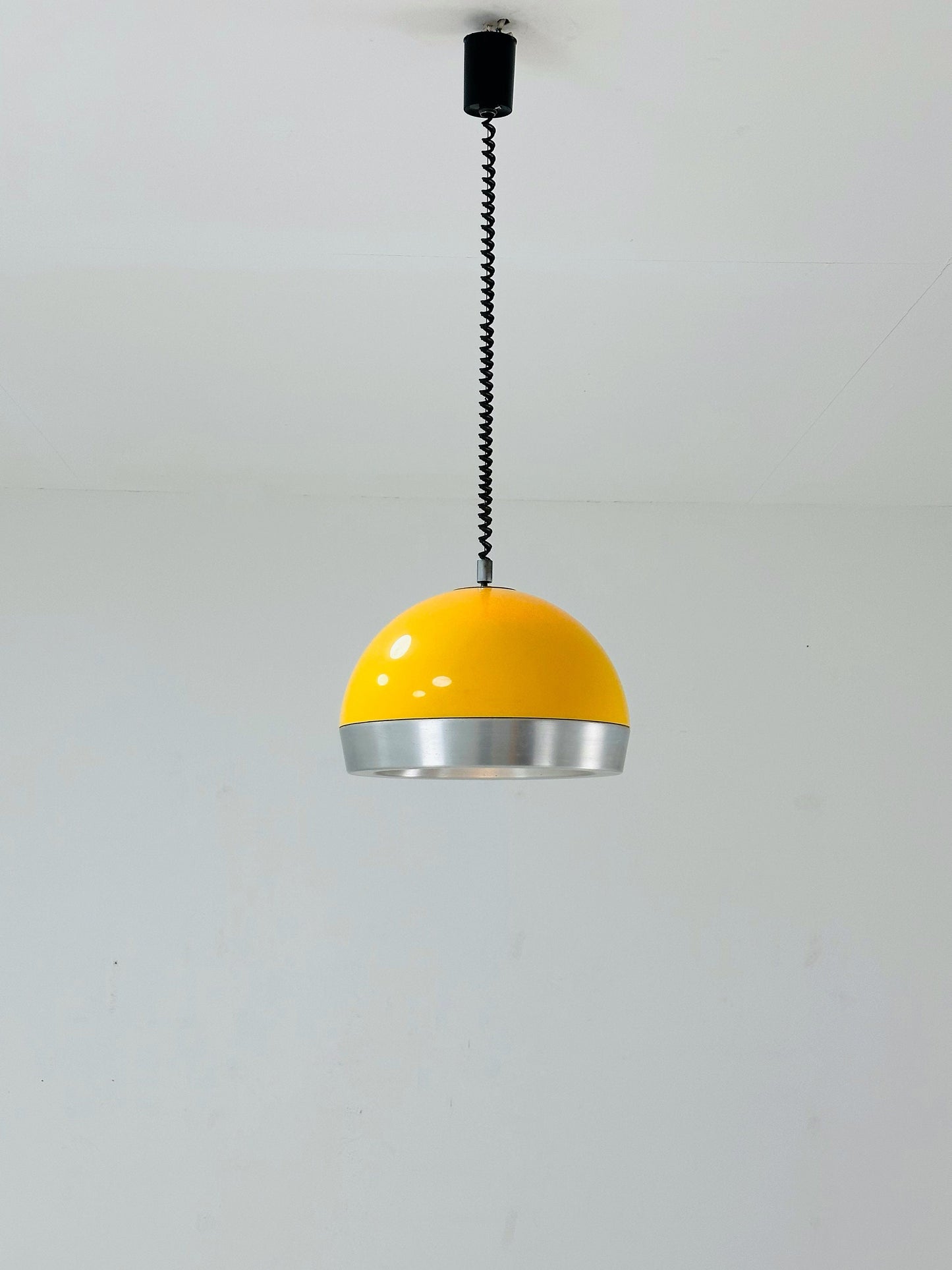 Space Age orange plastic adjustable pendant lamp 1970s