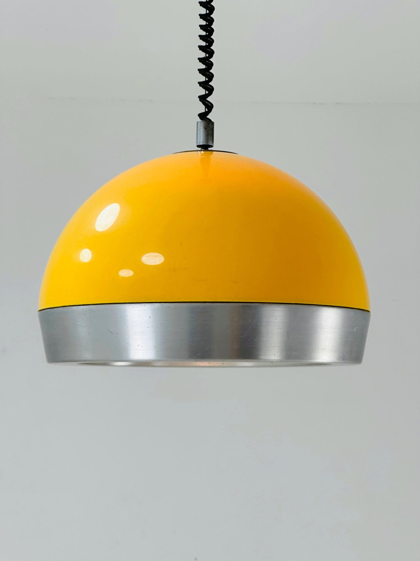 Space Age orange plastic adjustable pendant lamp 1970s