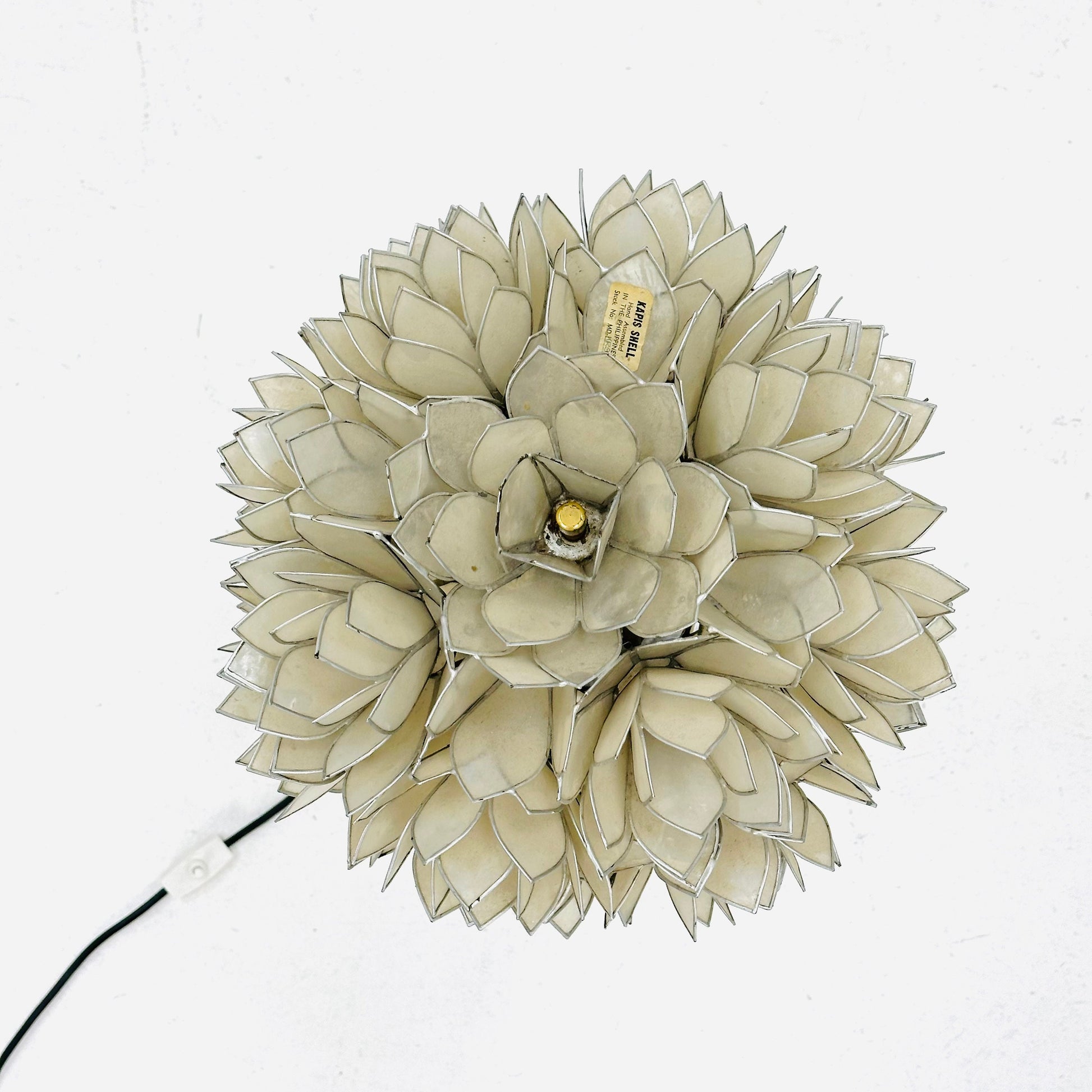 Capiz Shell Lotus Ball Table Light Germany, 1960s