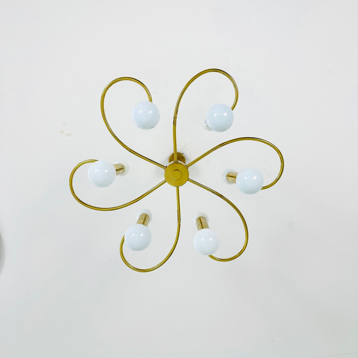 Mid century brass Chandelier attributed to Gaetano Sciolari, 1970s