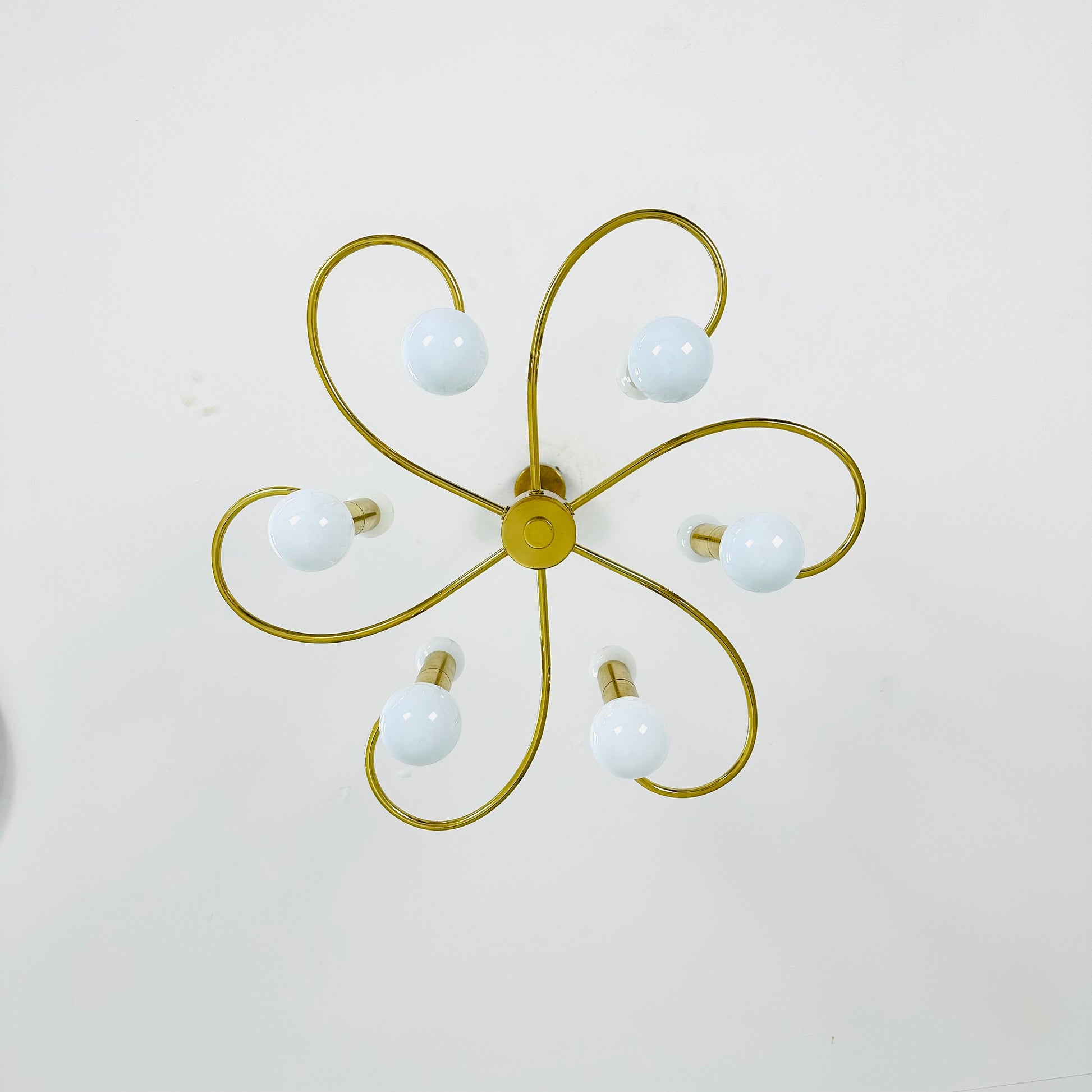 Mid century brass Chandelier attributed to Gaetano Sciolari, 1970s