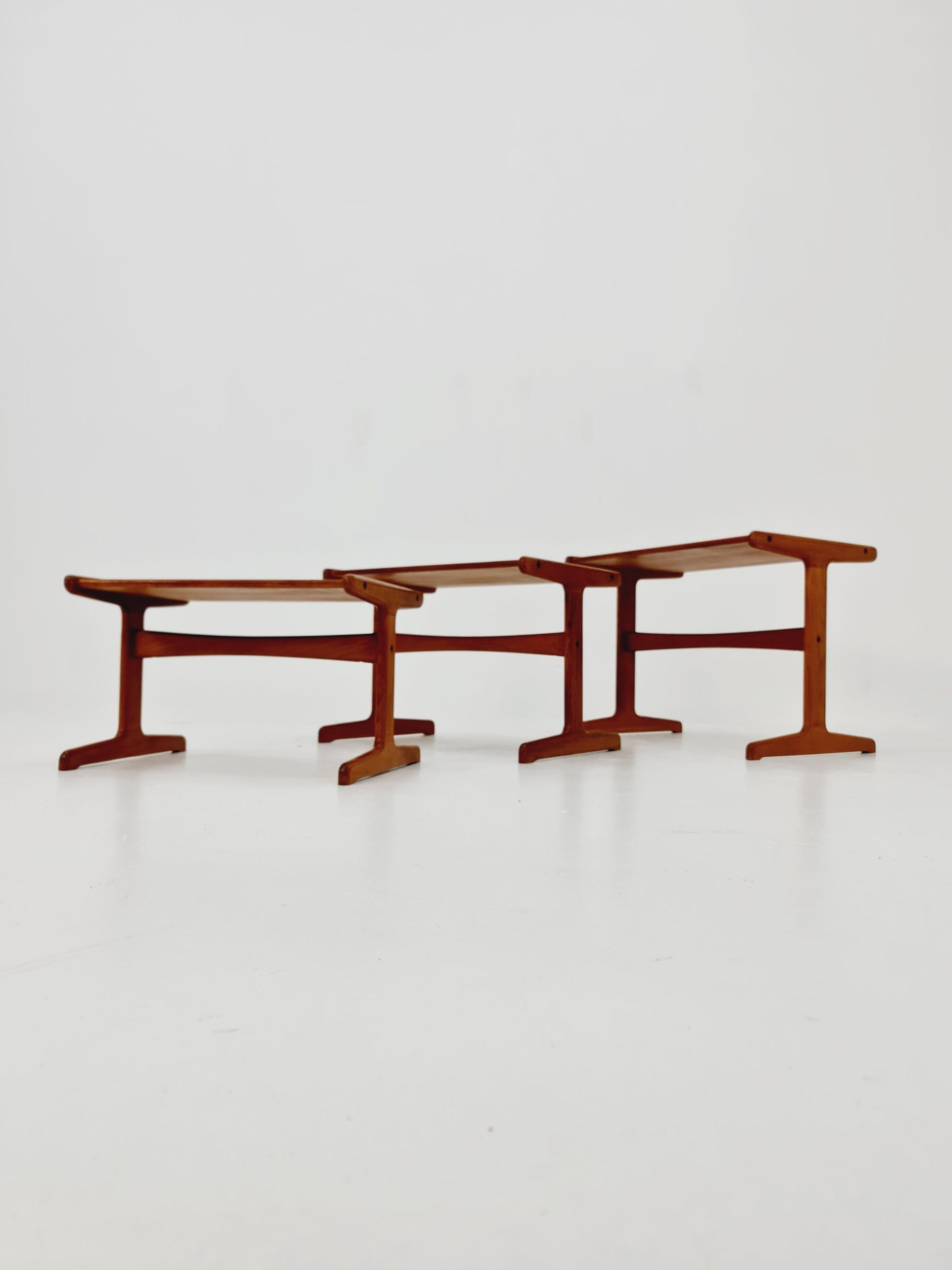 Midcentury Danish Solid teak Nesting Tables by Kai Kristiansen for skovamand & Andersen, 1960s