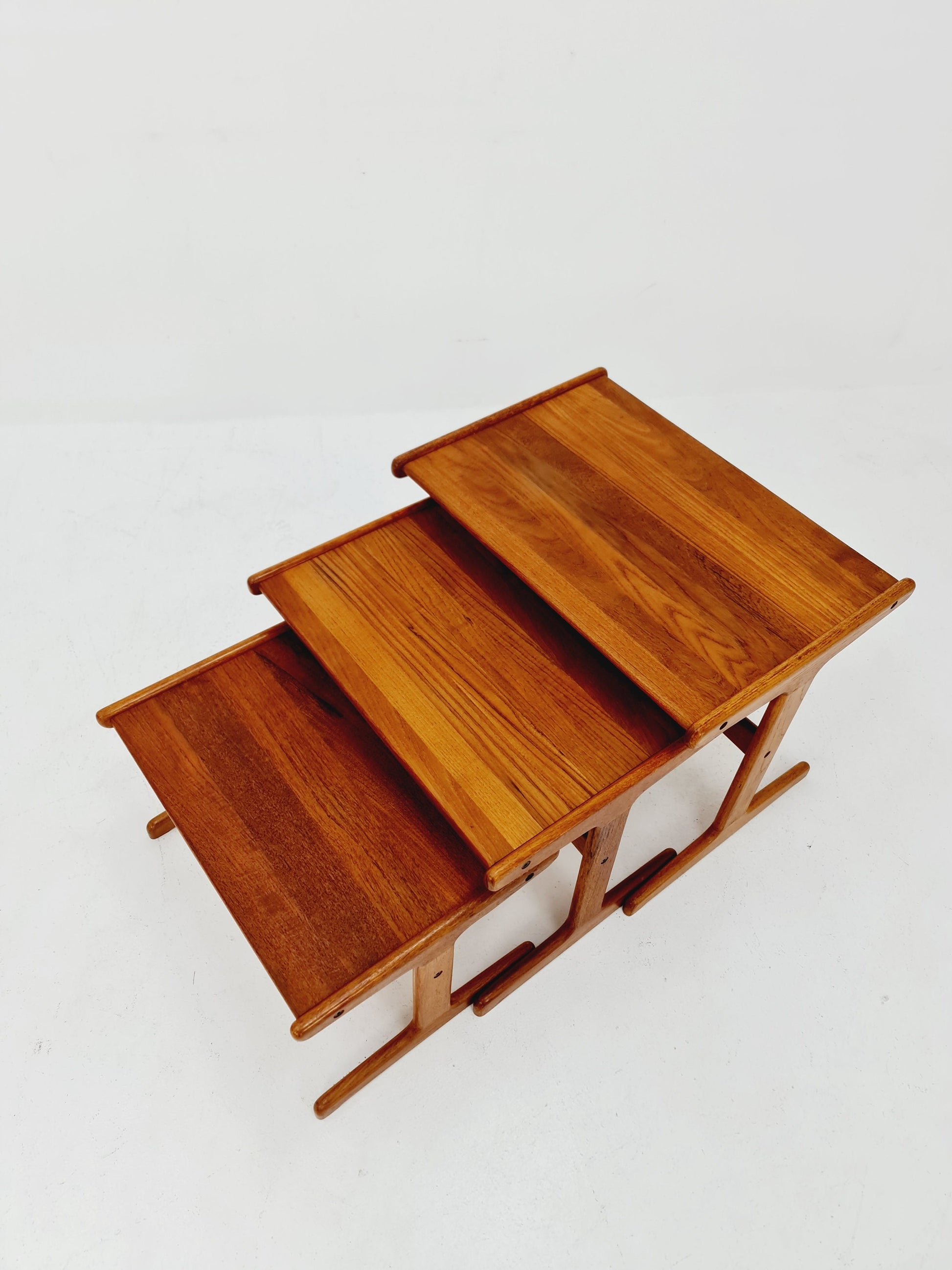 Midcentury Danish Solid teak Nesting Tables by Kai Kristiansen for skovamand & Andersen, 1960s