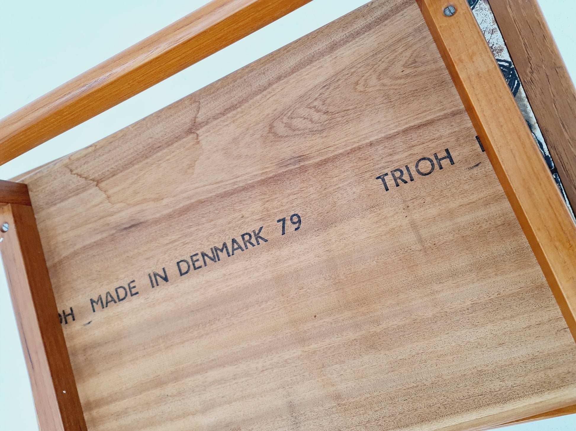 Midcentury danish teak + ceramic By OX Art nesting tables/ side tables by Trioh 1970s