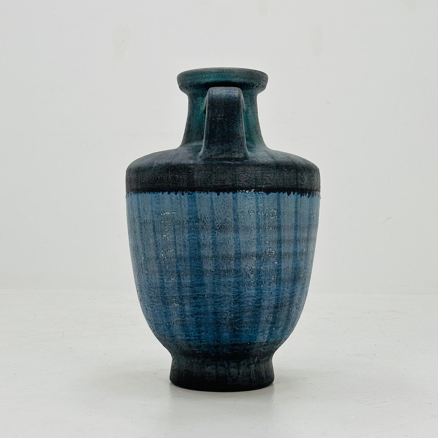 Rare mid century Blue Floor Vase from Karlsruher Majolika, Model 7192 1960s