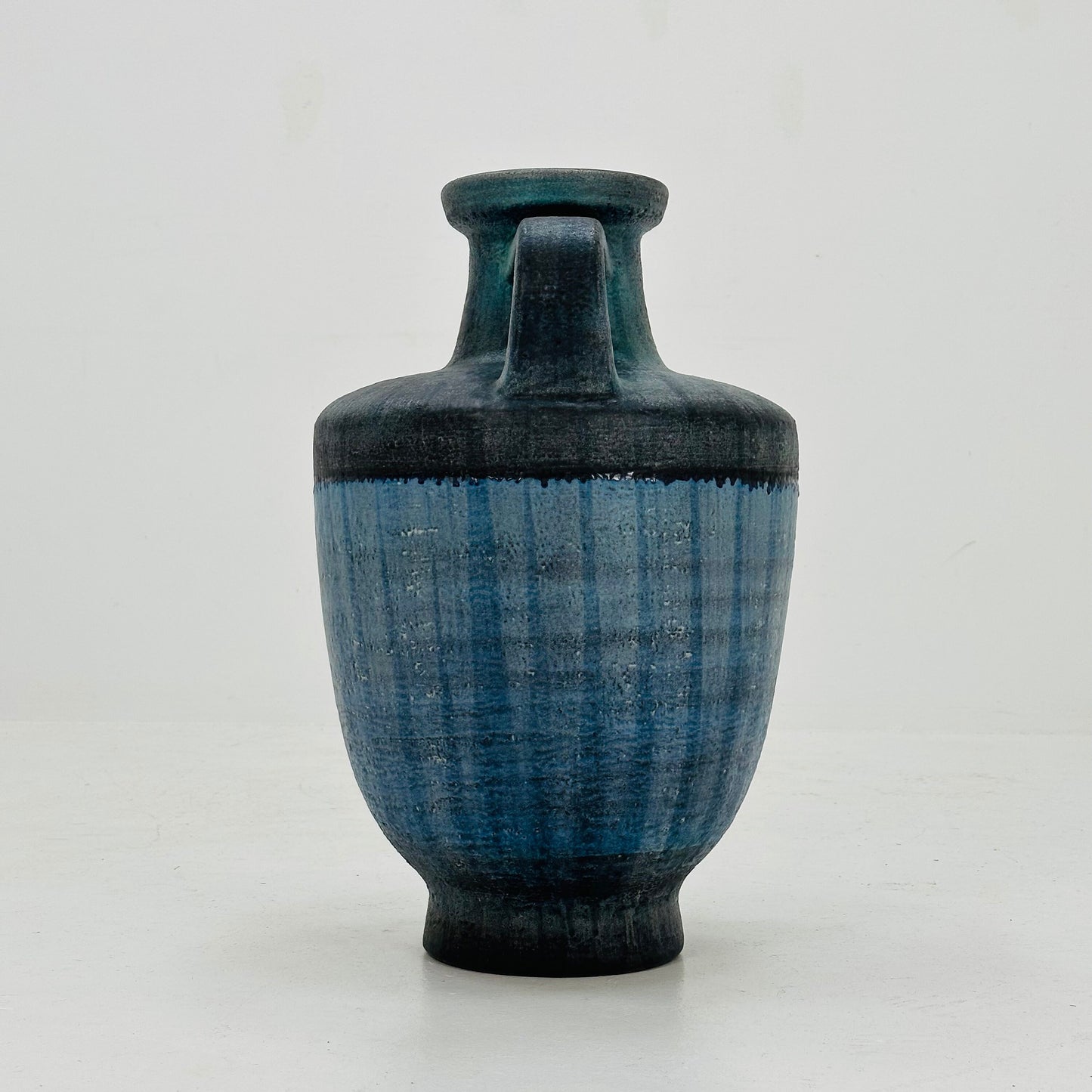 Rare mid century Blue Floor Vase from Karlsruher Majolika, Model 7192 1960s