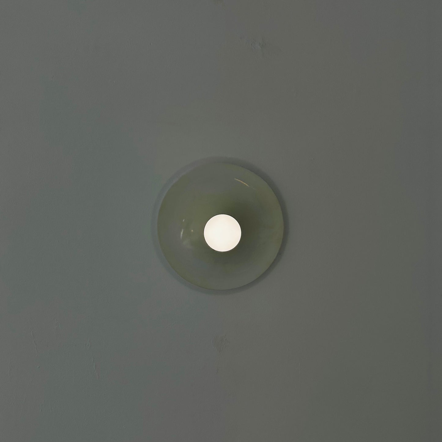 Space Age ceiling or wall round lamp ivory colored 1970s