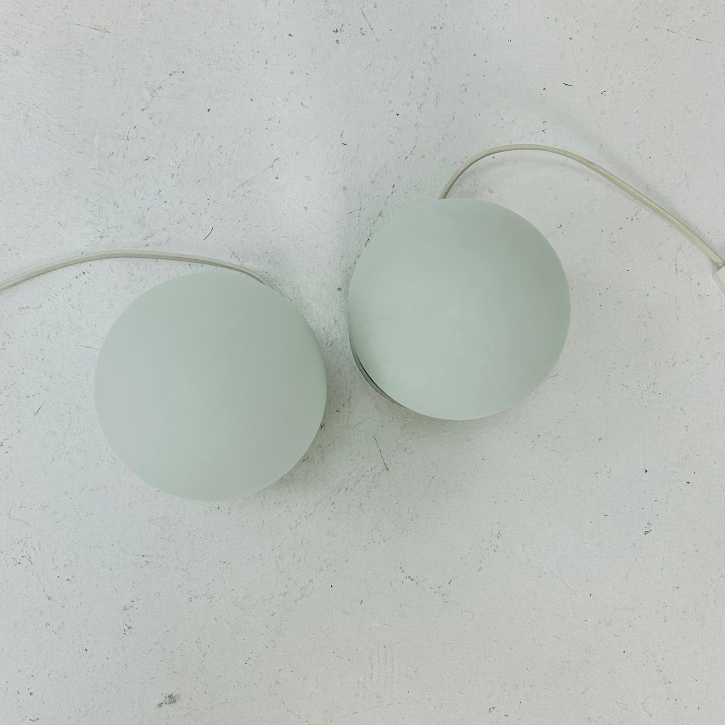 Mid century pair of green ceramic table lamps 1970s