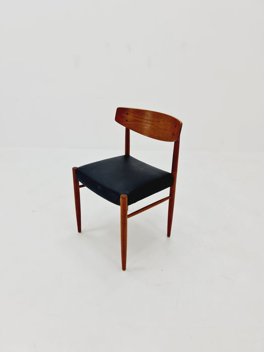 Danish teak & danish cord dining chair by A.M Mobler modell 501 1960s,