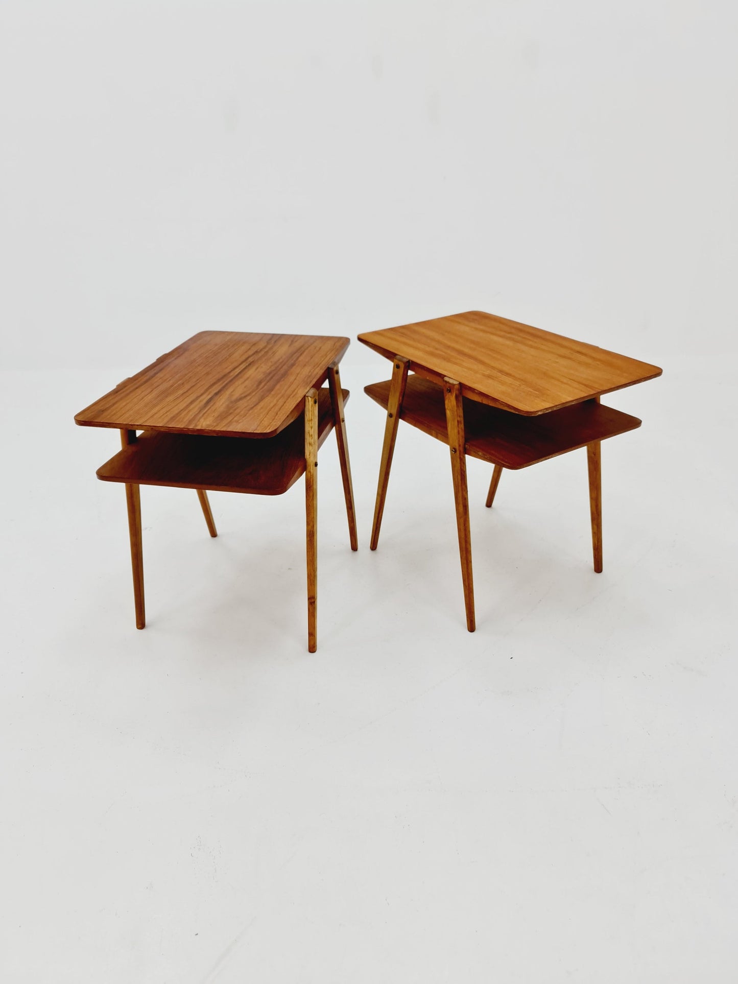 Swedish Mid century teak nightstands, side tables by Albert’s Möbelfabrik, 1960s Set of 2