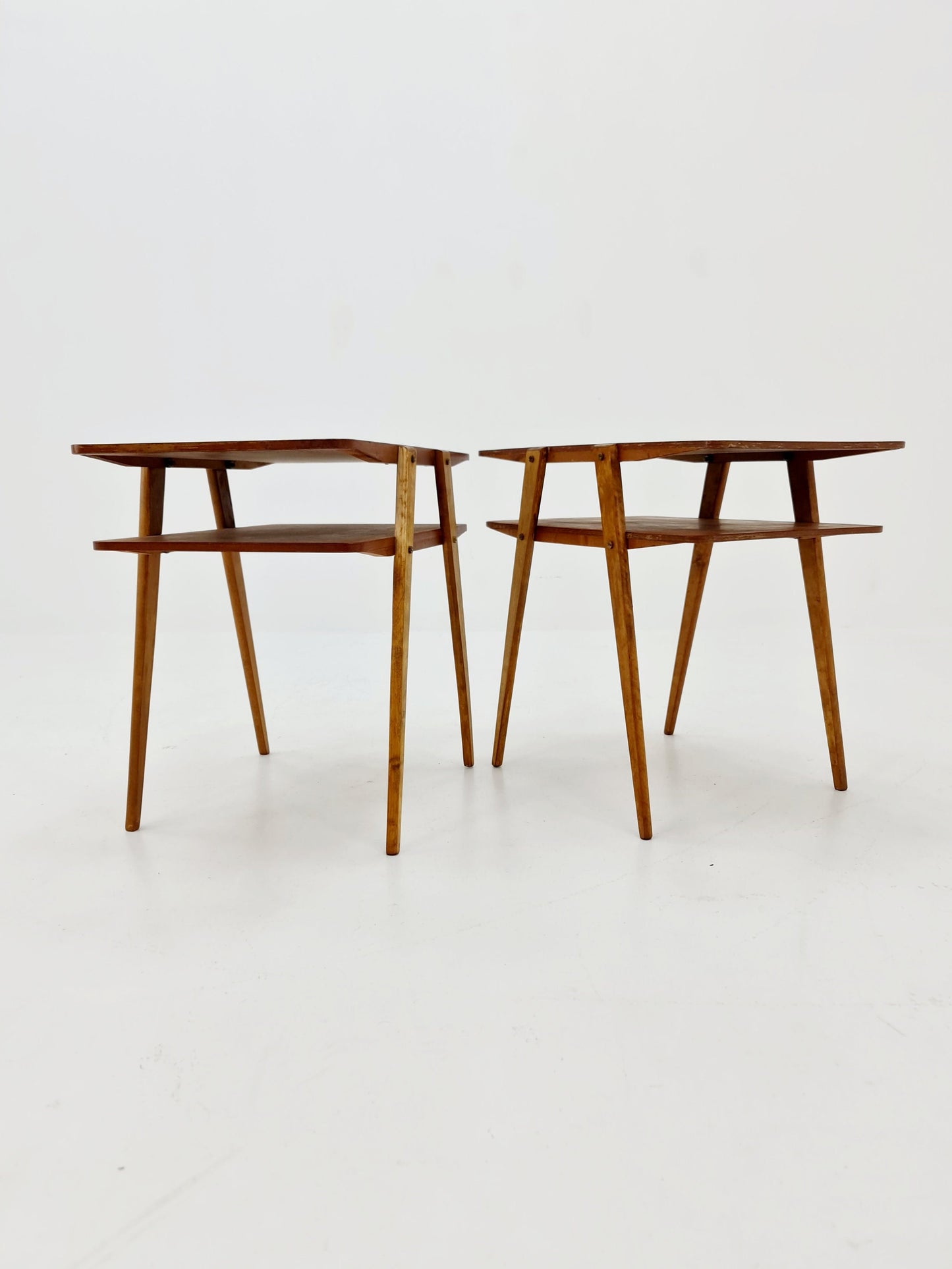 Swedish Mid century teak nightstands, side tables by Albert’s Möbelfabrik, 1960s Set of 2