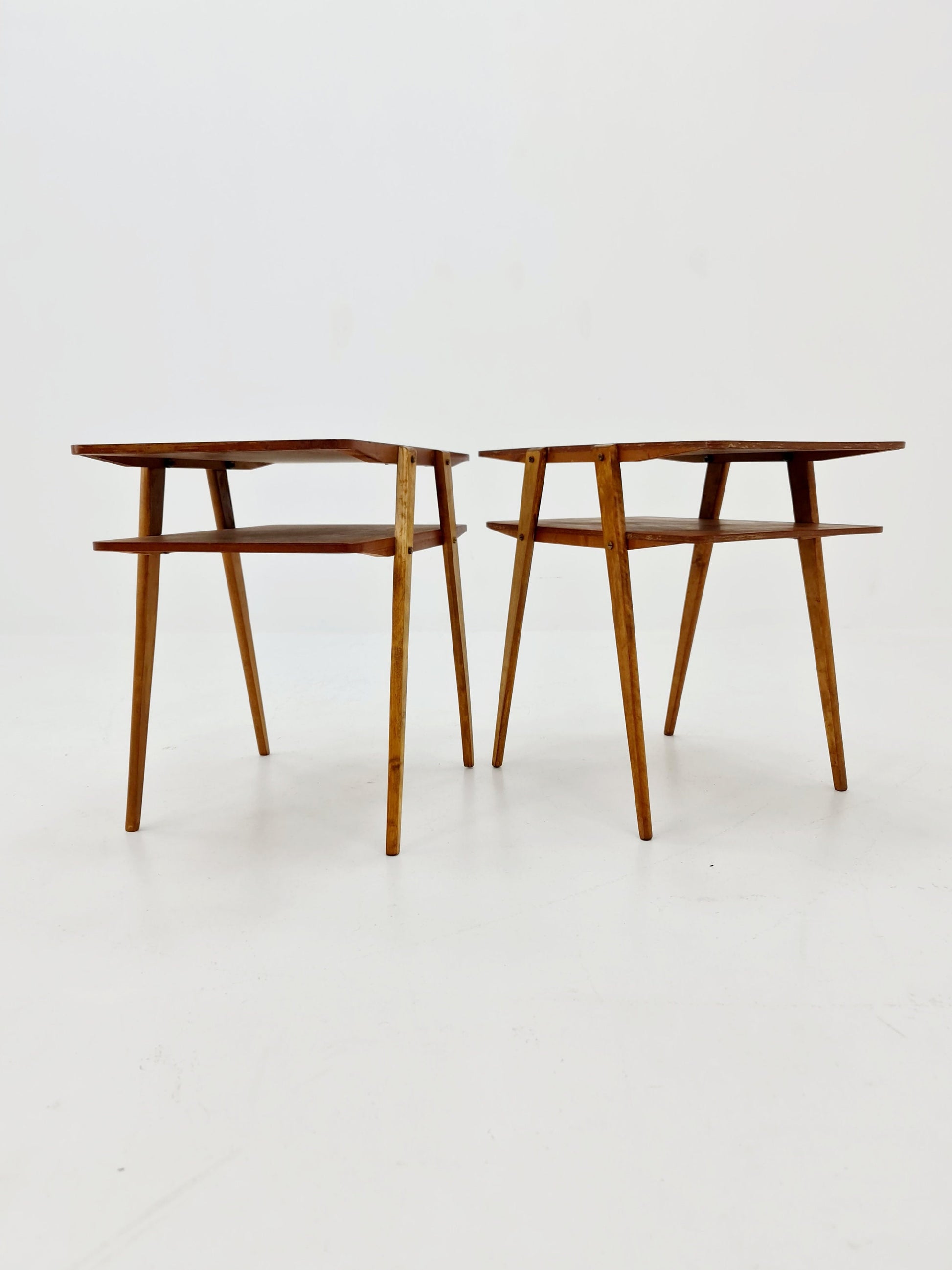 Swedish Mid century teak nightstands, side tables by Albert’s Möbelfabrik, 1960s Set of 2