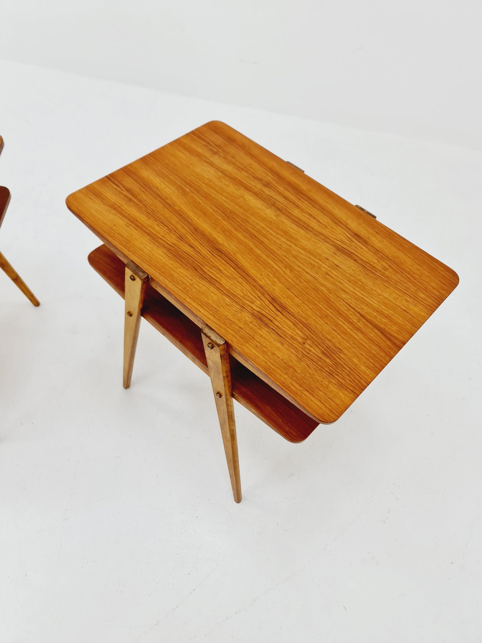 Swedish Mid century teak nightstands, side tables by Albert’s Möbelfabrik, 1960s Set of 2