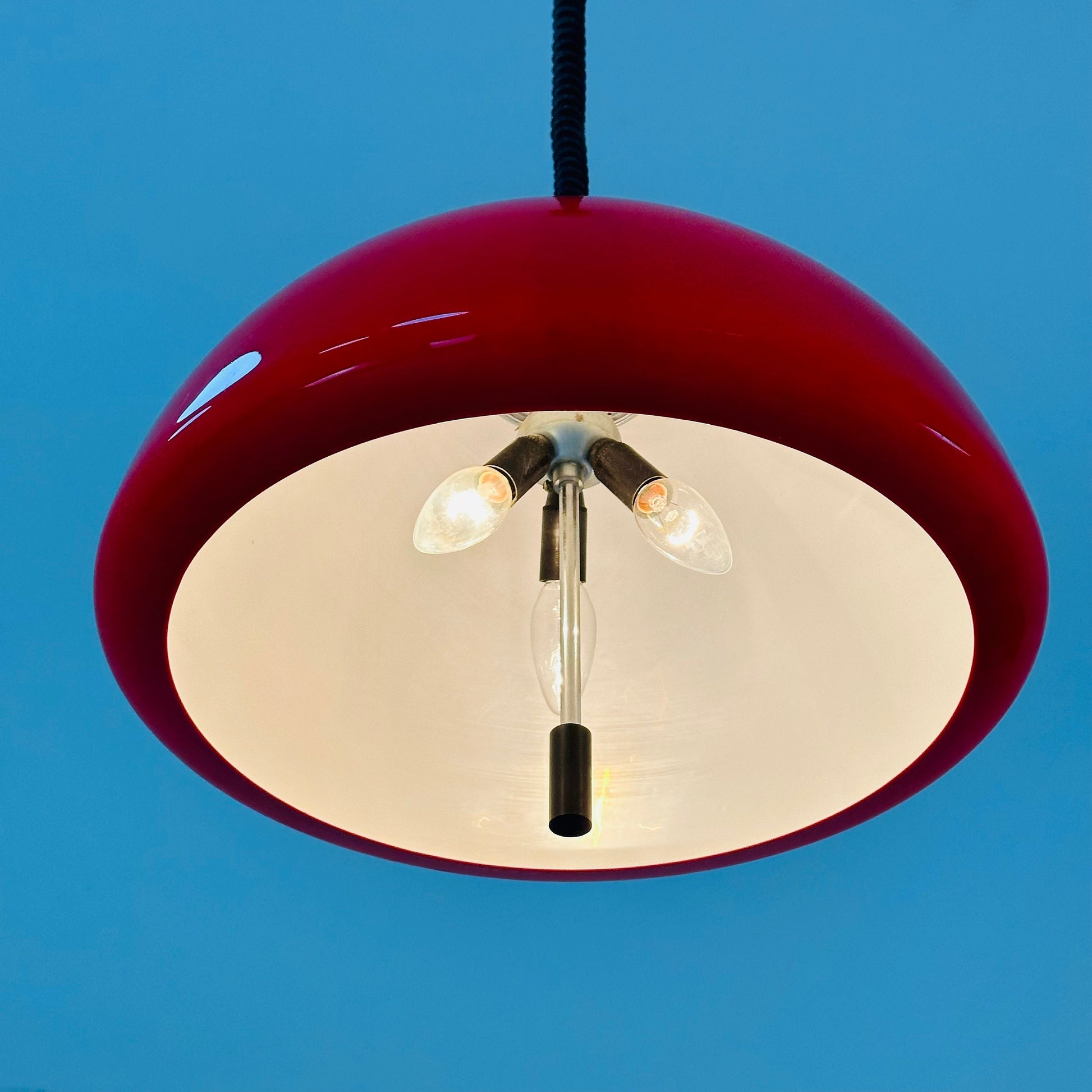 Mid century Spaceage Meblo pendant light by Harvey Guzzini Italy 1970s