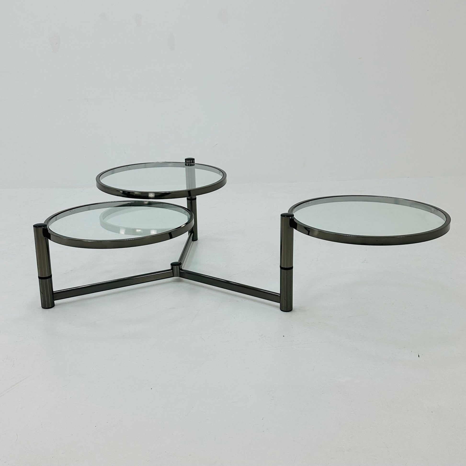 Rare Italian swivel couch table 1980s
