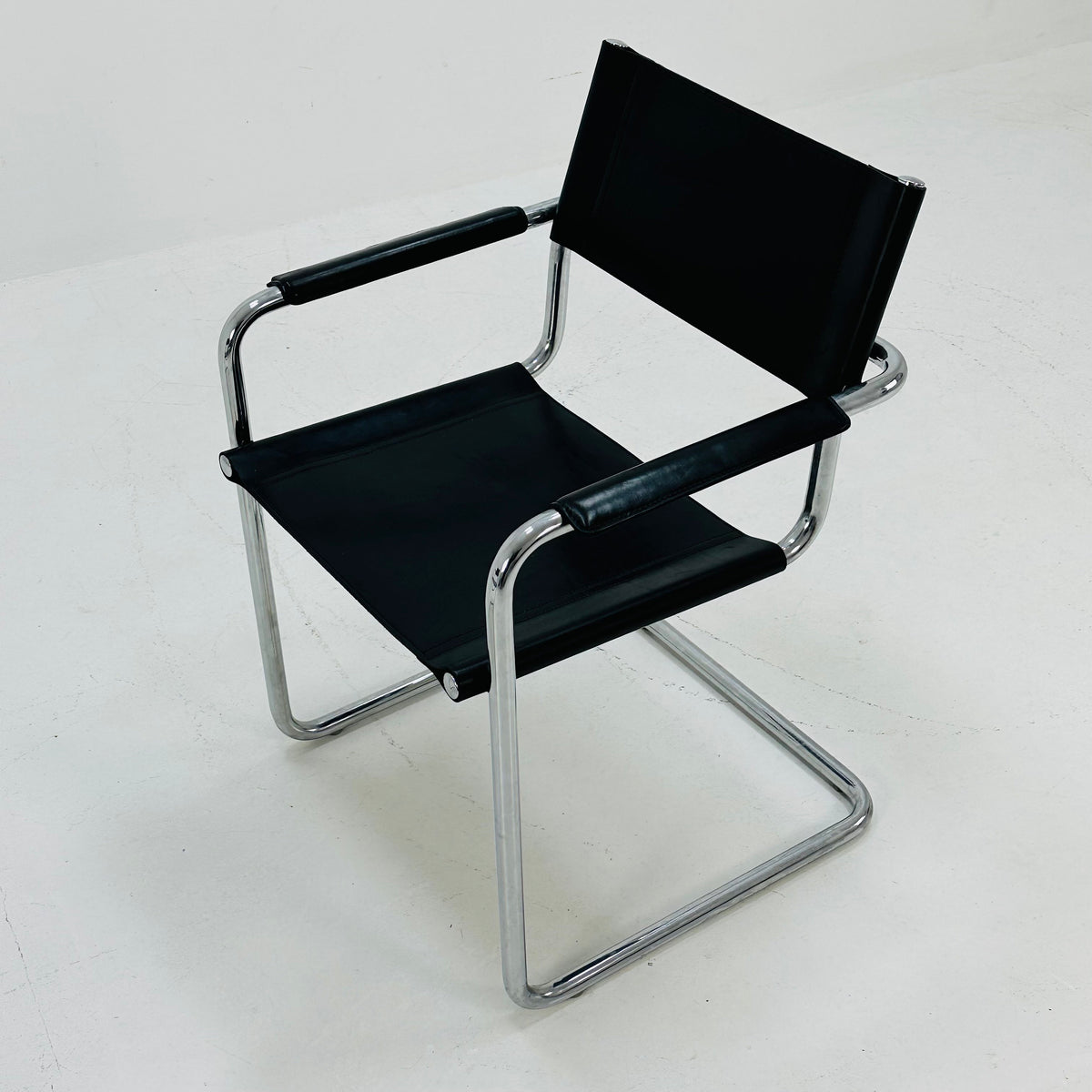 1 of 8 original Model MG5 Centro Studi desk black leather chair by Mart Stam & Marcel Breuer for Matteo Grassi, 1970s