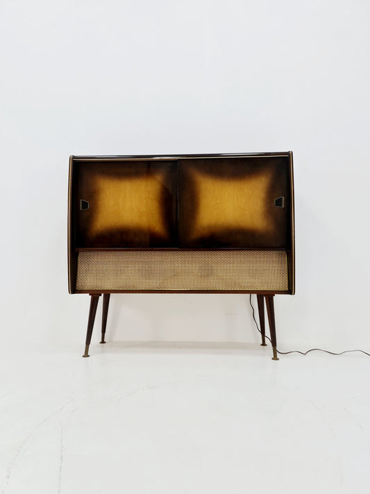 Mid Century Modern German record player, radio by Siemens , 1950s