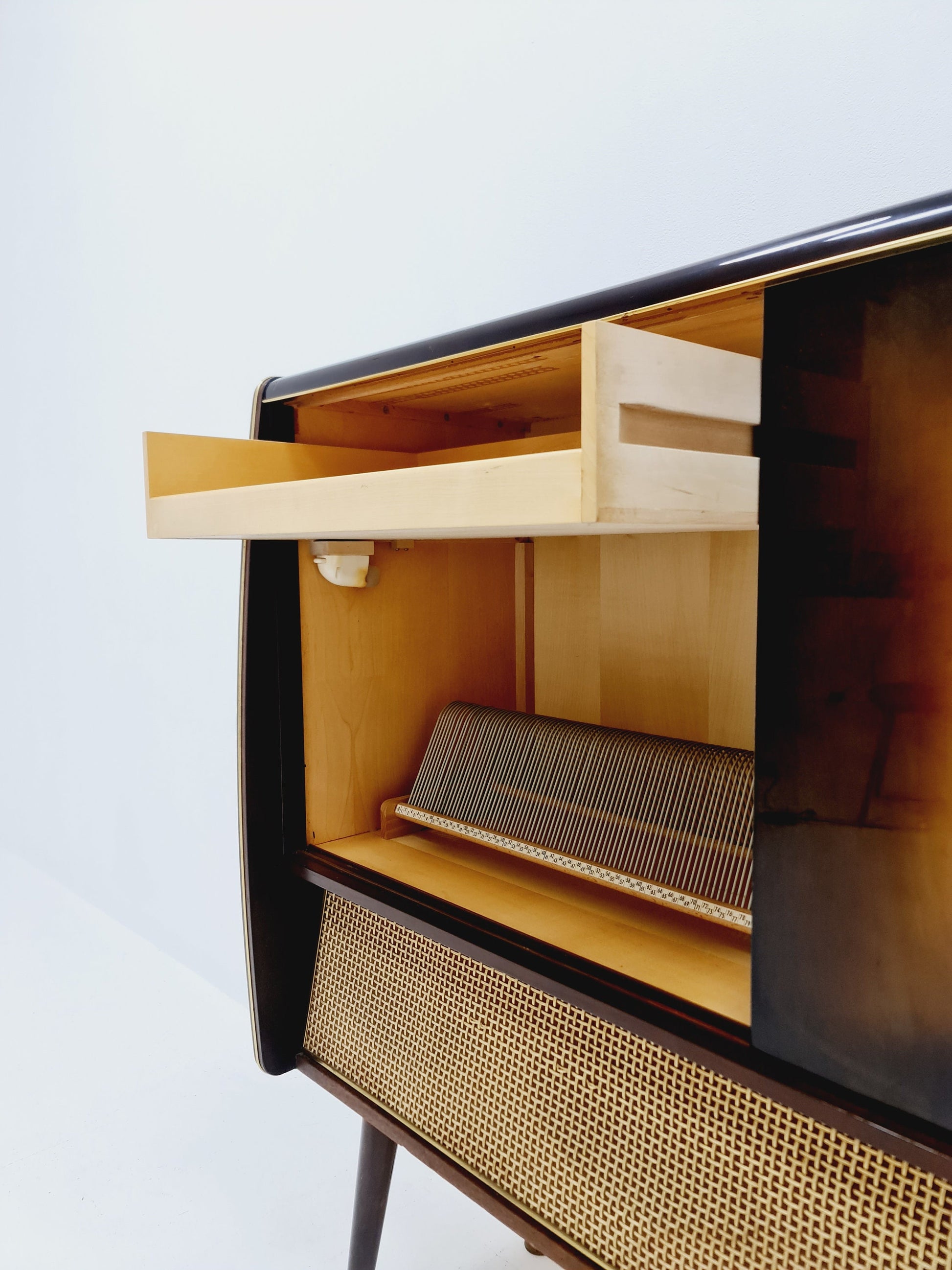 Mid Century Modern German record player, radio by Siemens , 1950s