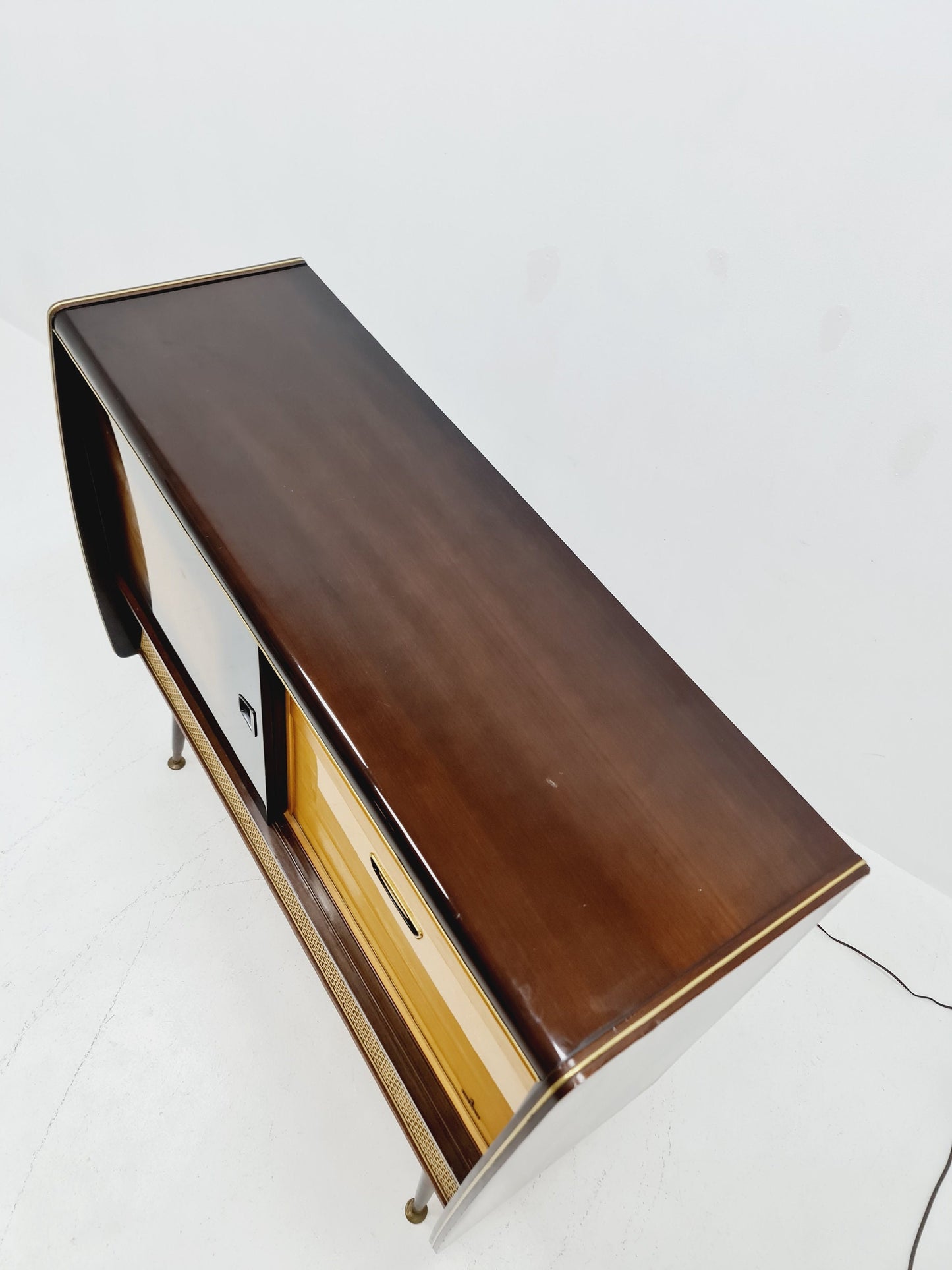 Mid Century Modern German record player, radio by Siemens , 1950s
