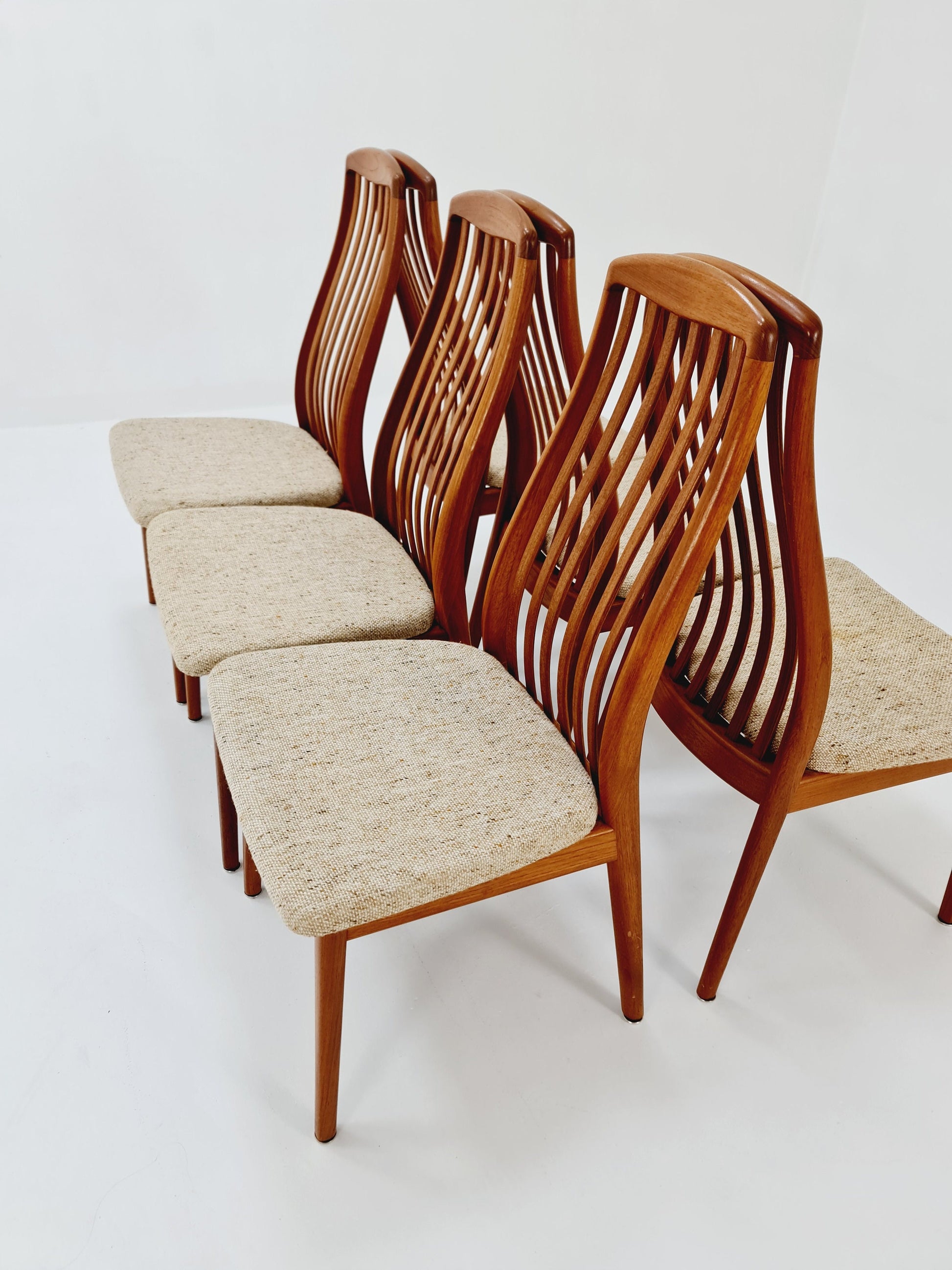 Danish teak dining chairs by Schou Andersen 1960s, set of 6