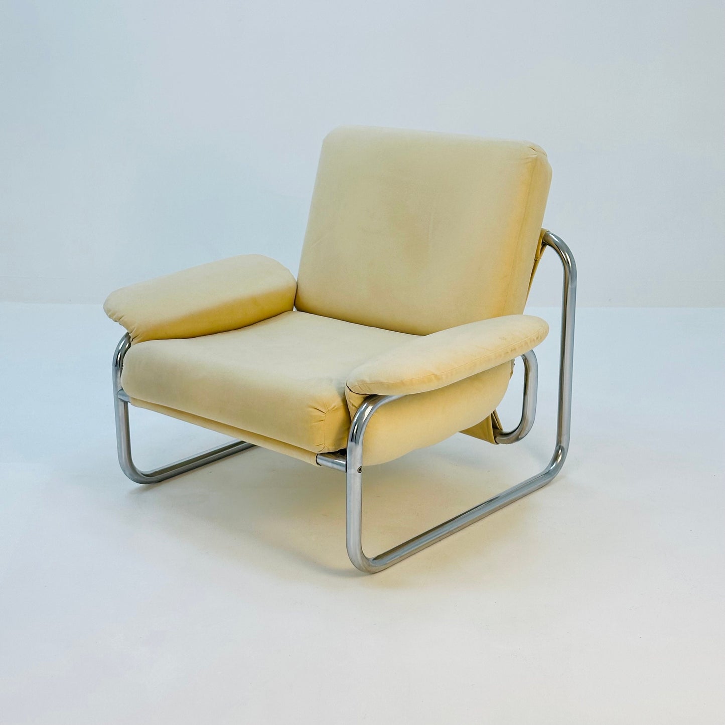 Mid century tubular frame armchair "BORKUM" by John Bertil Häggström ,from Ikea 1970s