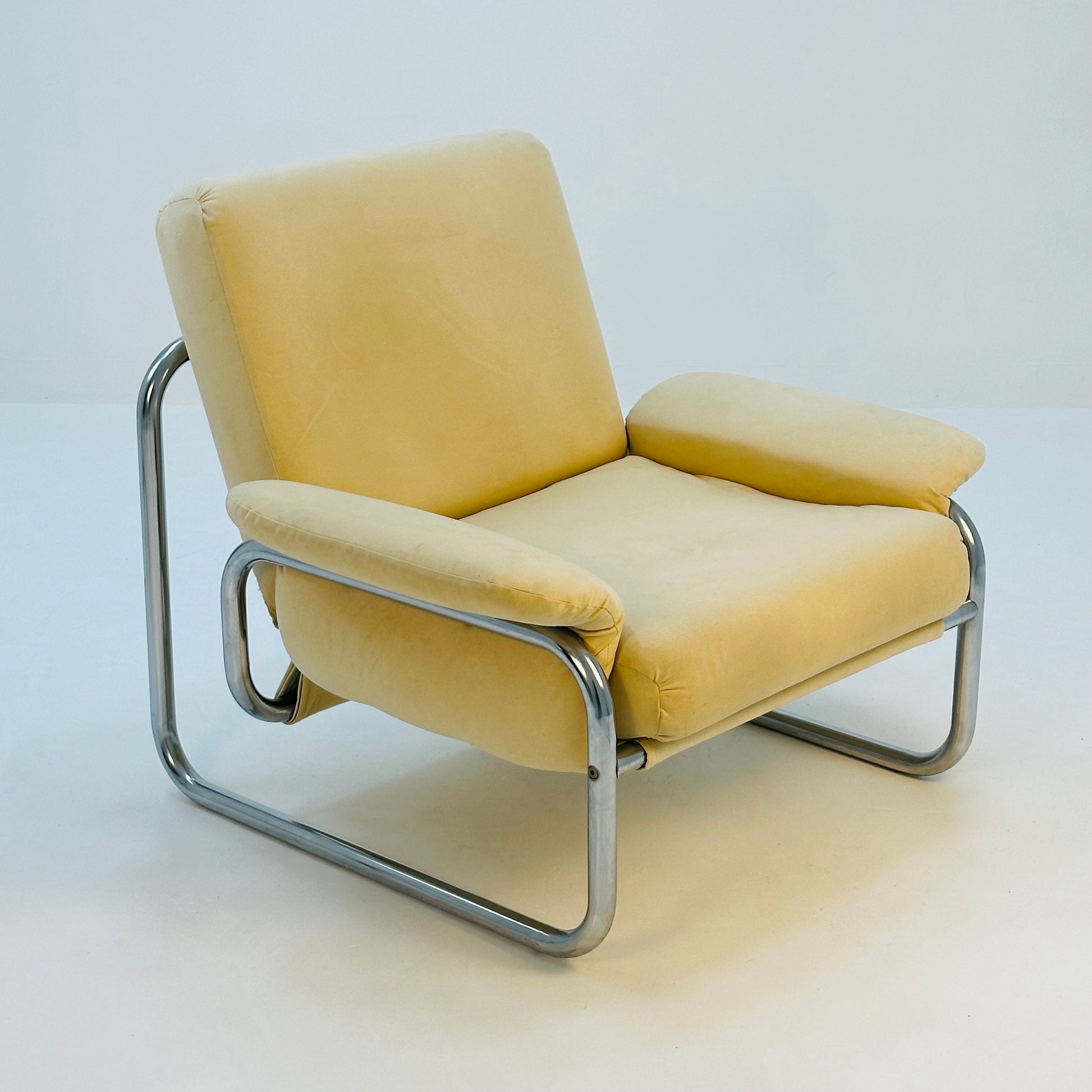 Mid century tubular frame armchair "BORKUM" by John Bertil Häggström ,from Ikea 1970s