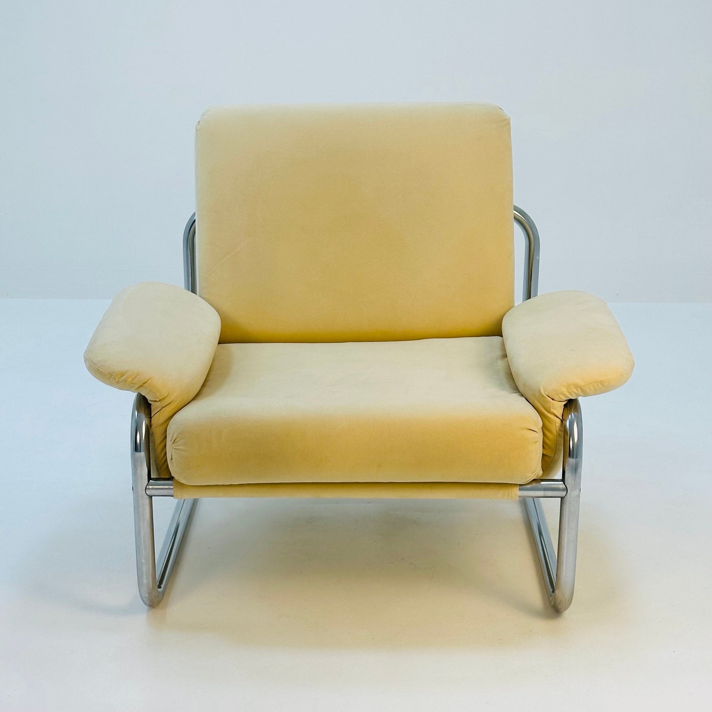 Mid century tubular frame armchair "BORKUM" by John Bertil Häggström ,from Ikea 1970s